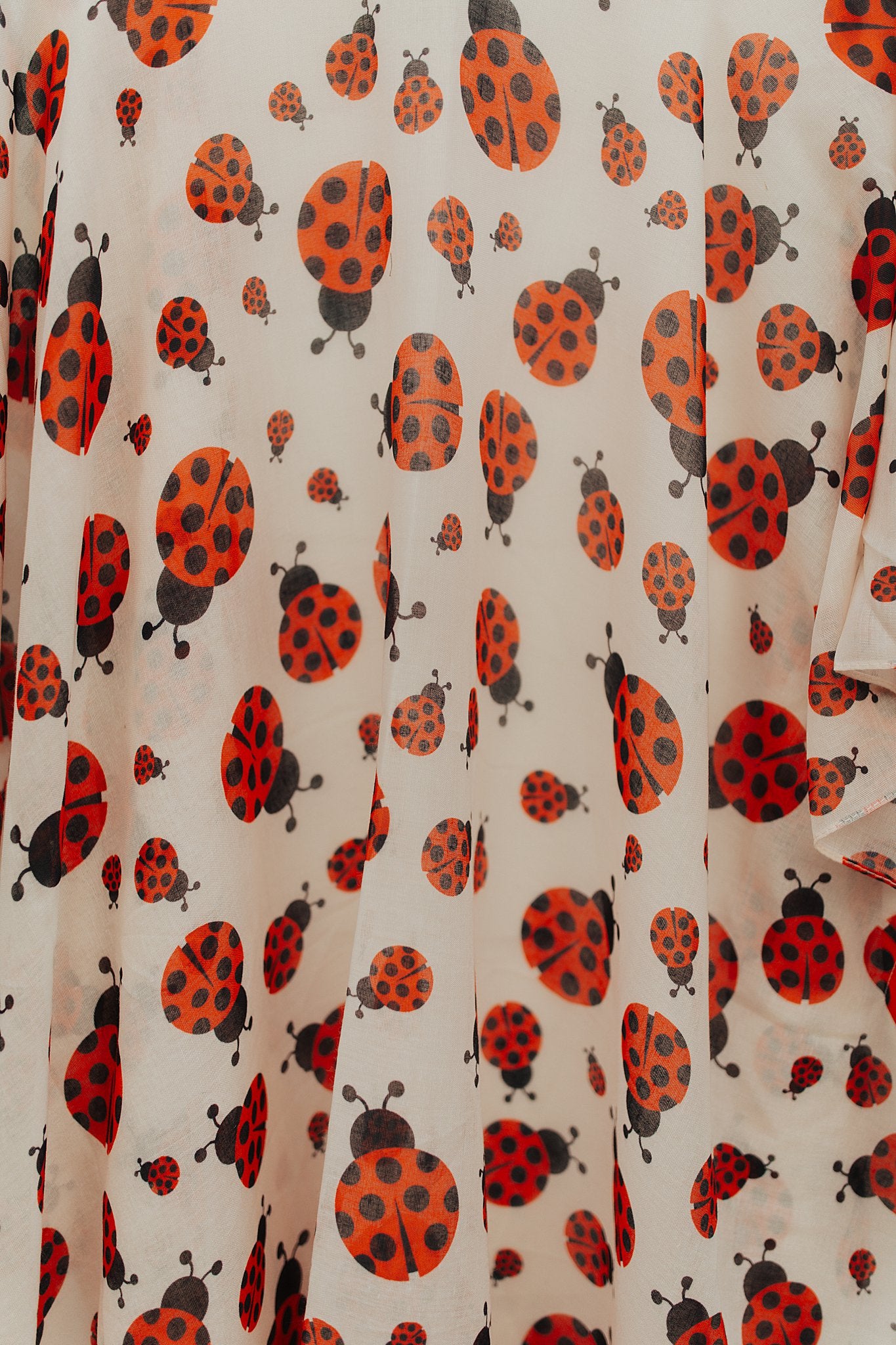 Beige-Red Ladybug Duster