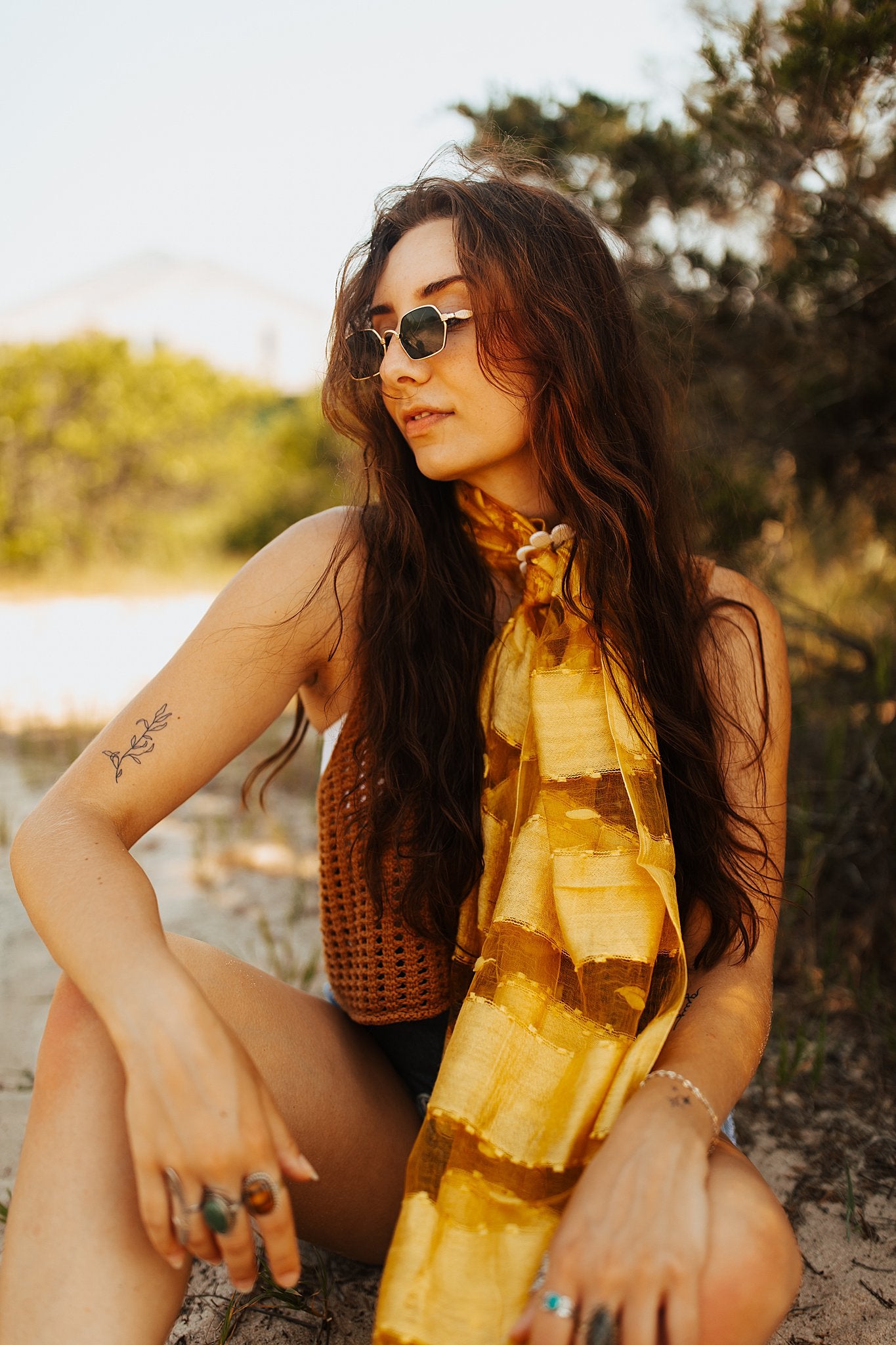 Handwoven Mustard Scarf