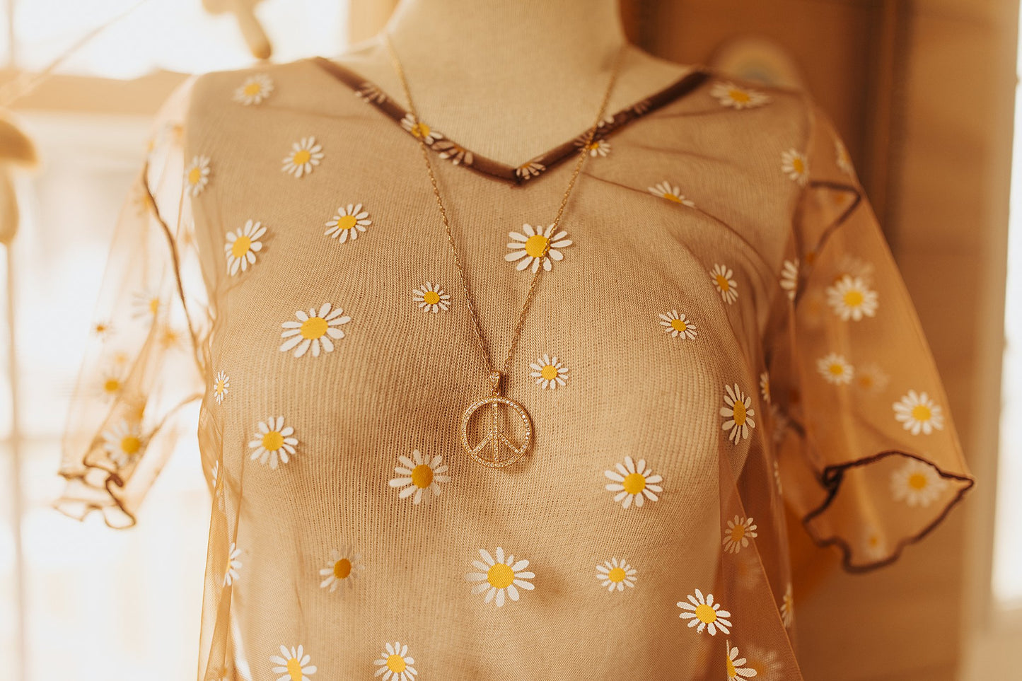 Peace Rhinestone Necklace