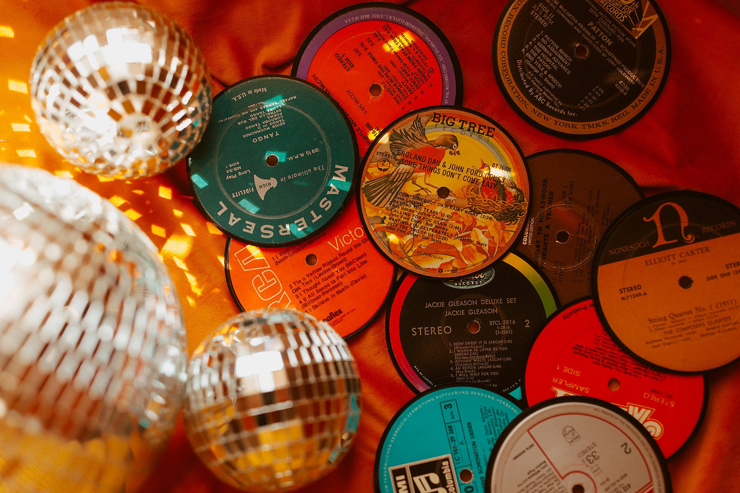 Vinyl Record Label Coasters (Set of 2)