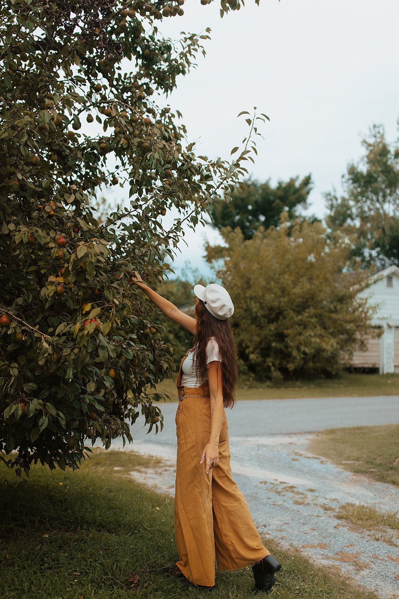Retro Wide Leg Overalls Mustard