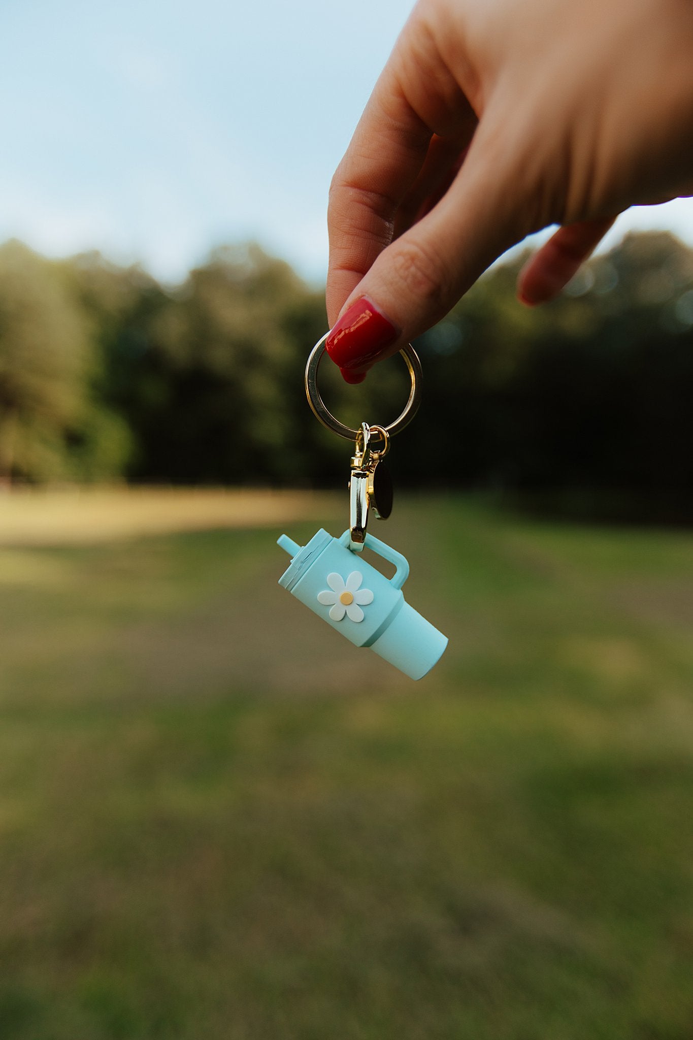 Tiny Tumbler Keychain - Aqua
