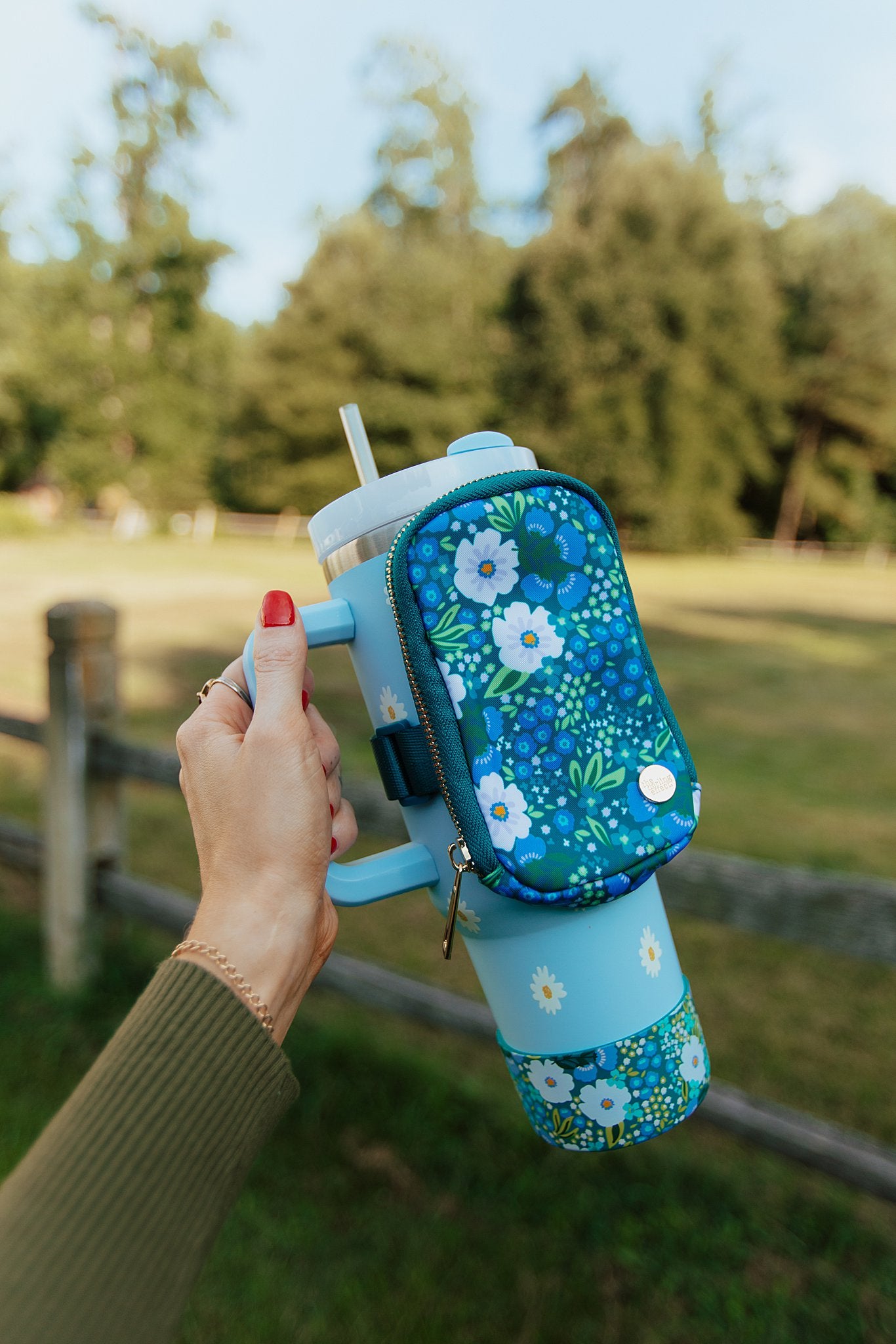 Tumbler Fanny Pack - Sweet Meadow Green Blue