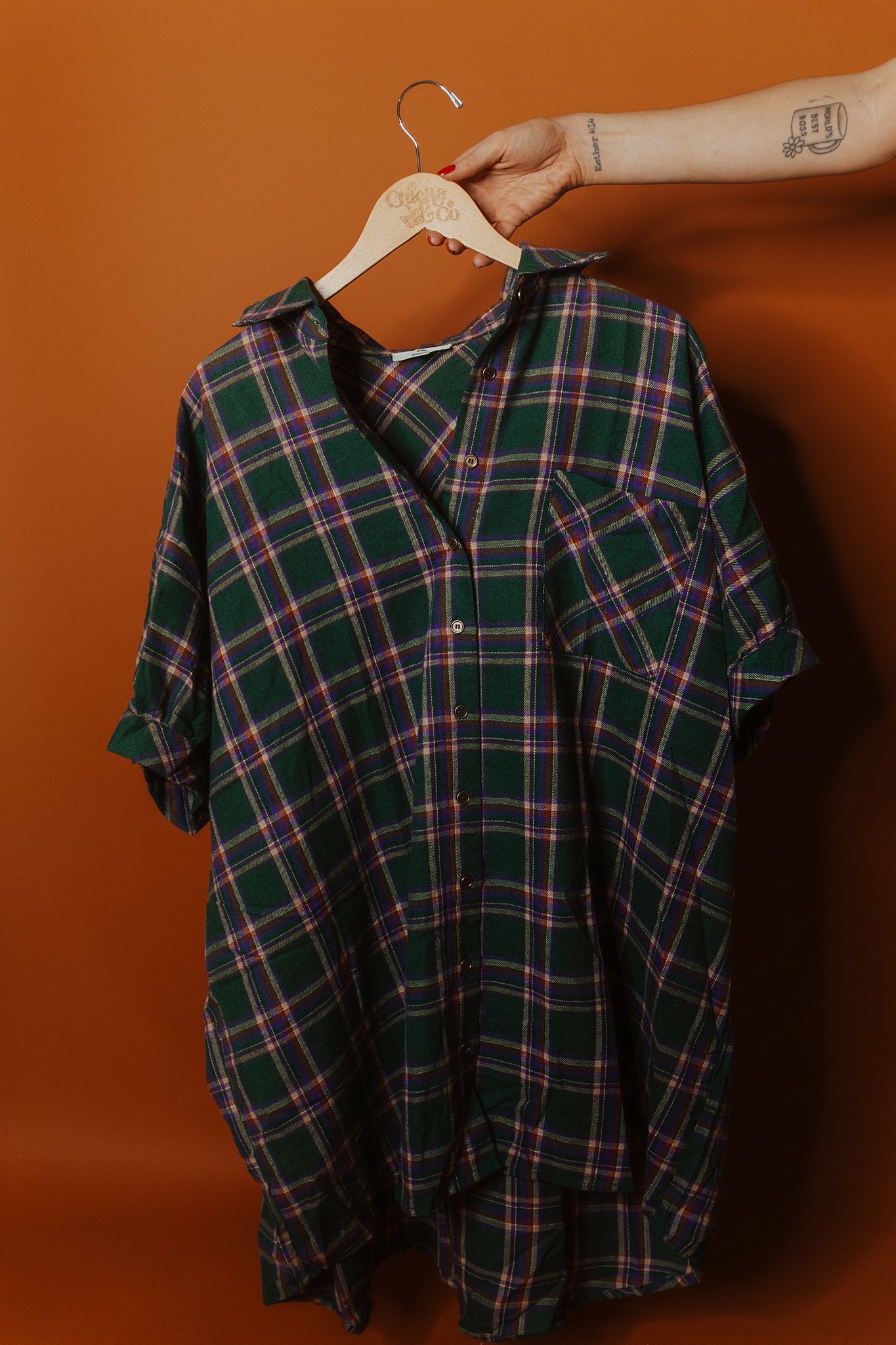 Rad Plaid Dress Green S-2XL