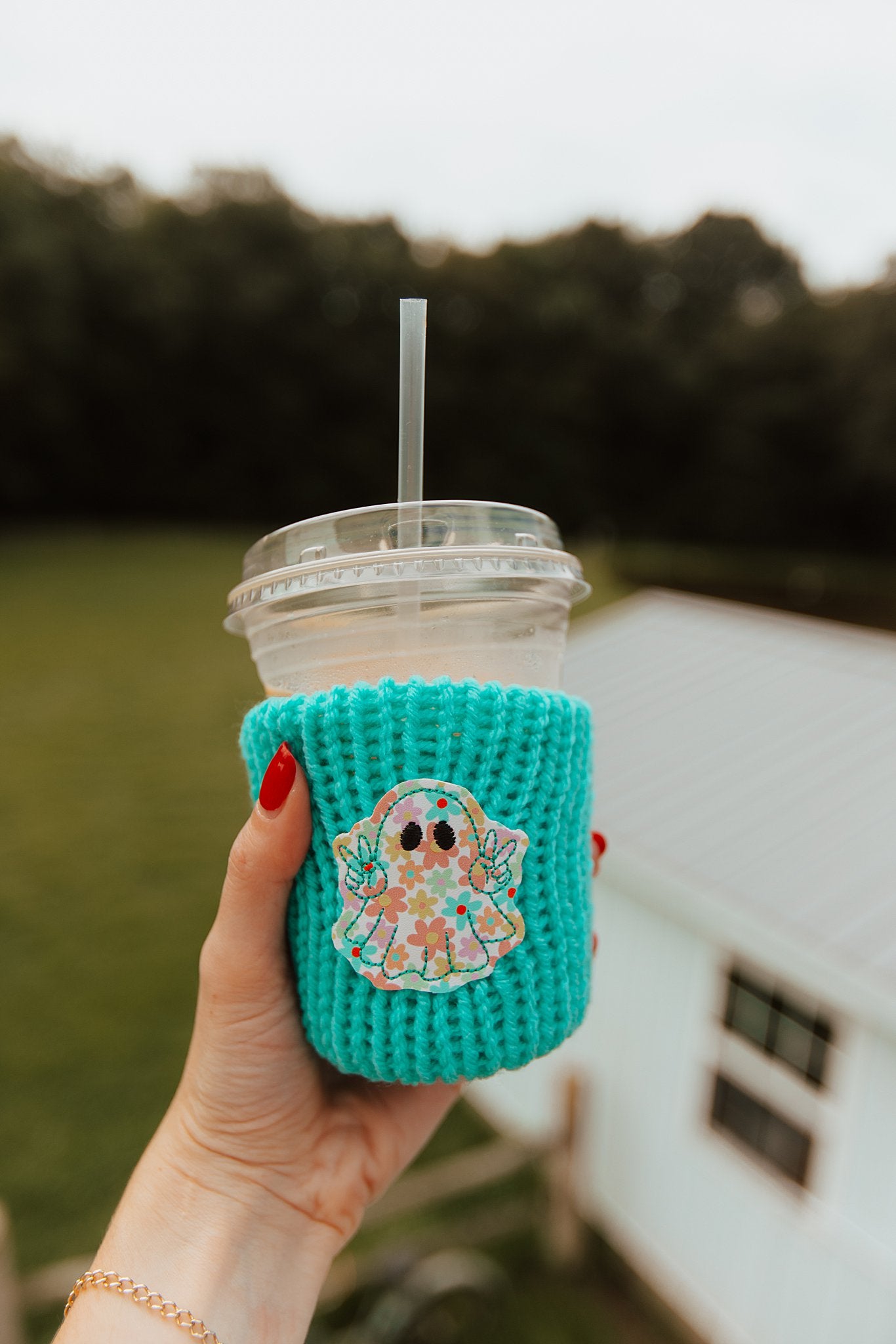 Groovy Ghost Coffee Cozie