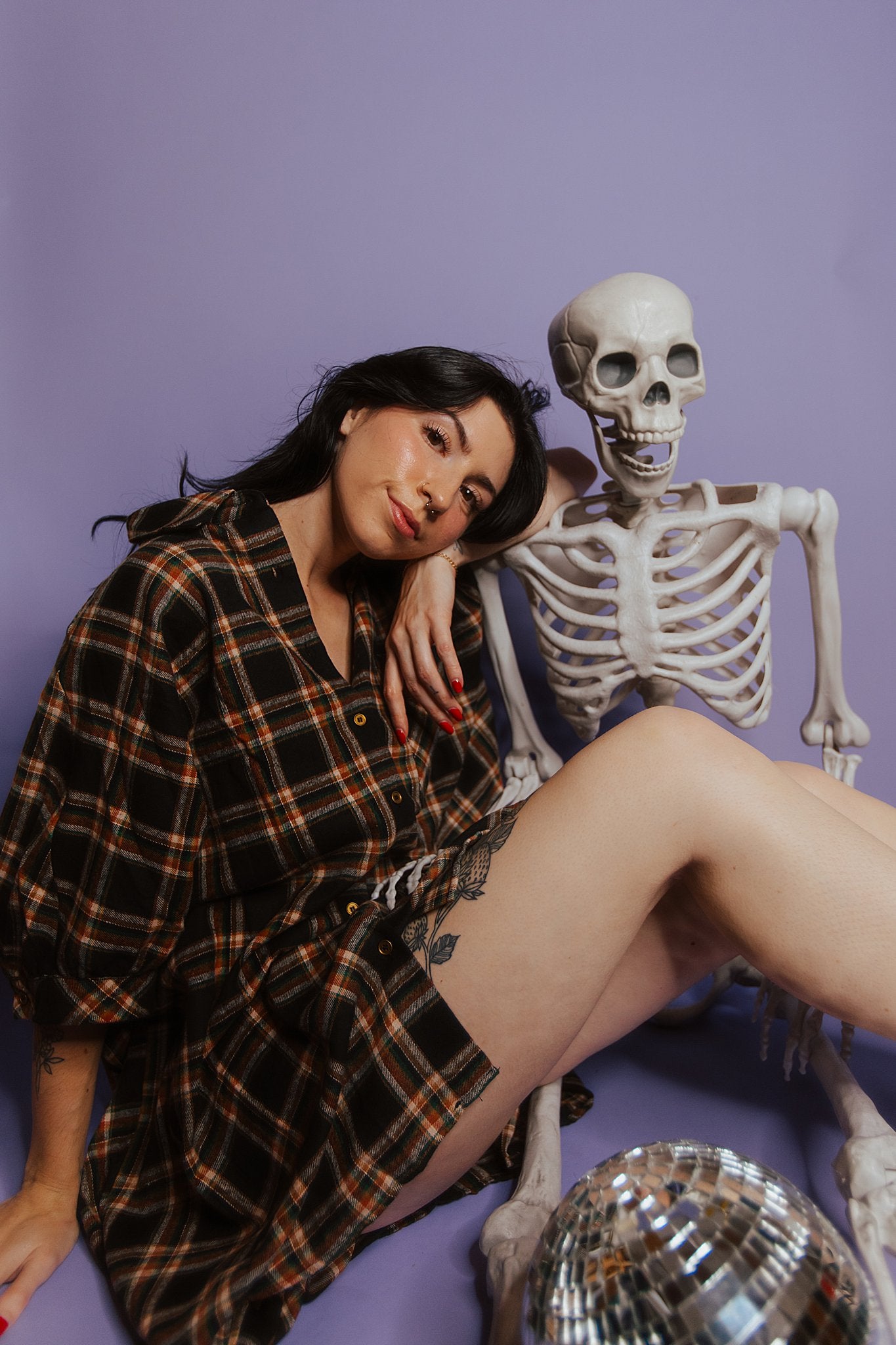 Rad Plaid Dress Black S-2XL