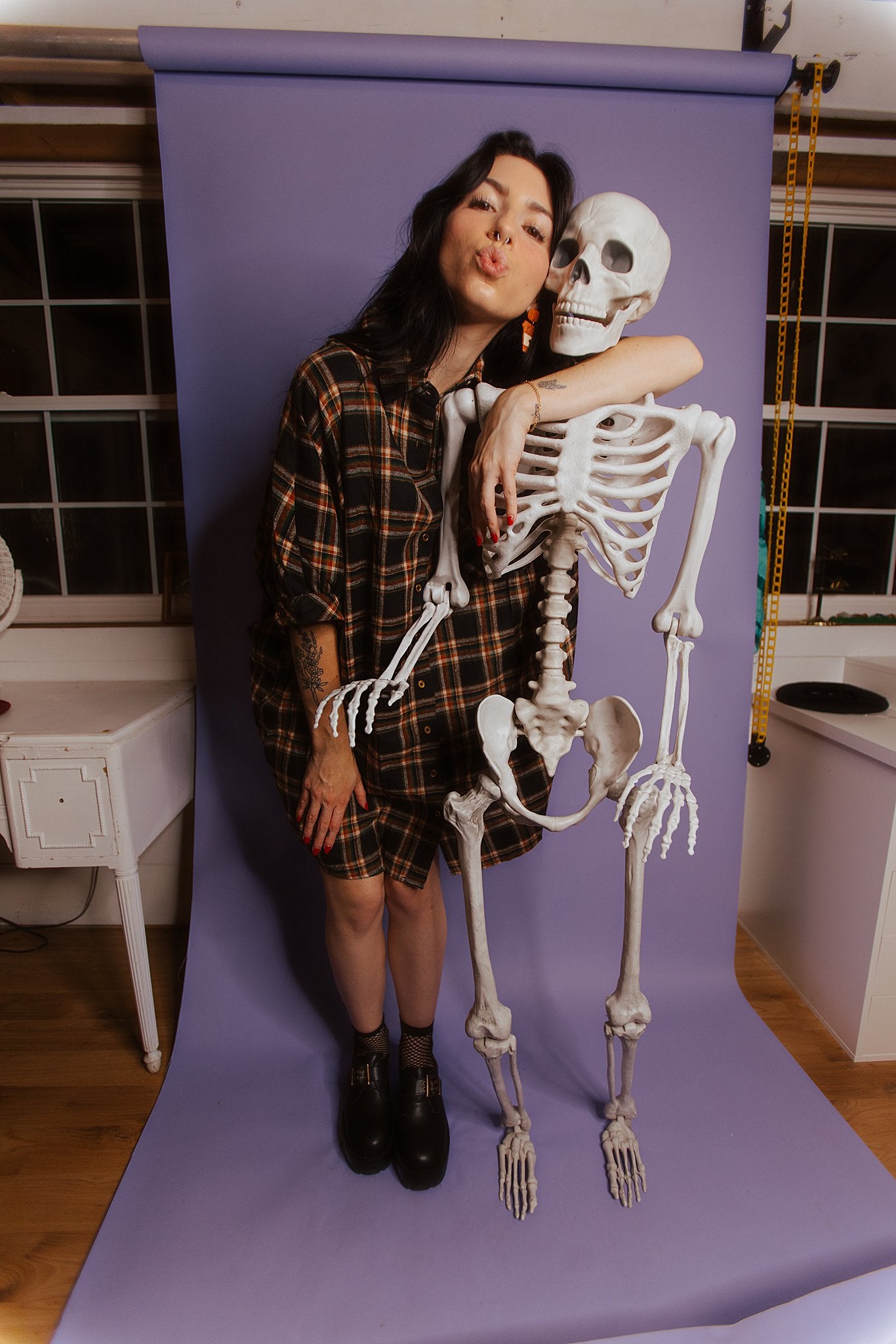 Rad Plaid Dress Black S-2XL