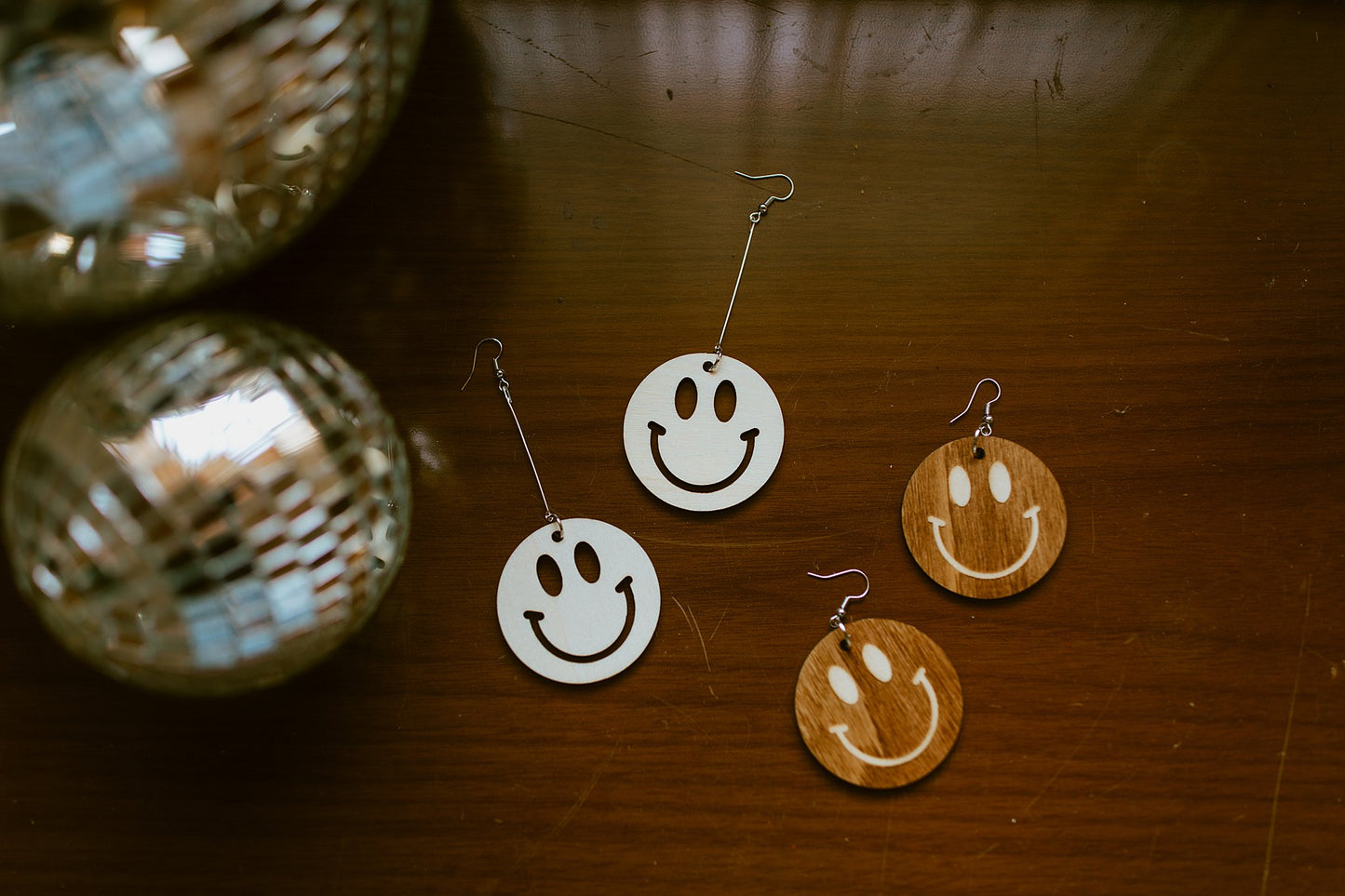 Smile Wood Earrings (2 Options)