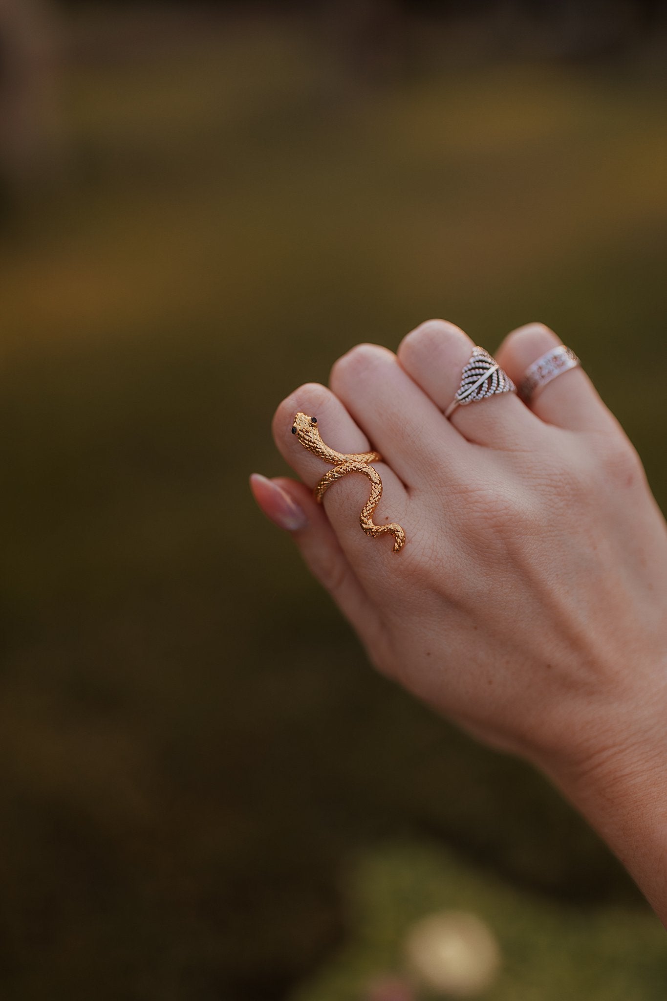 Gold Snake Adjustable Ring