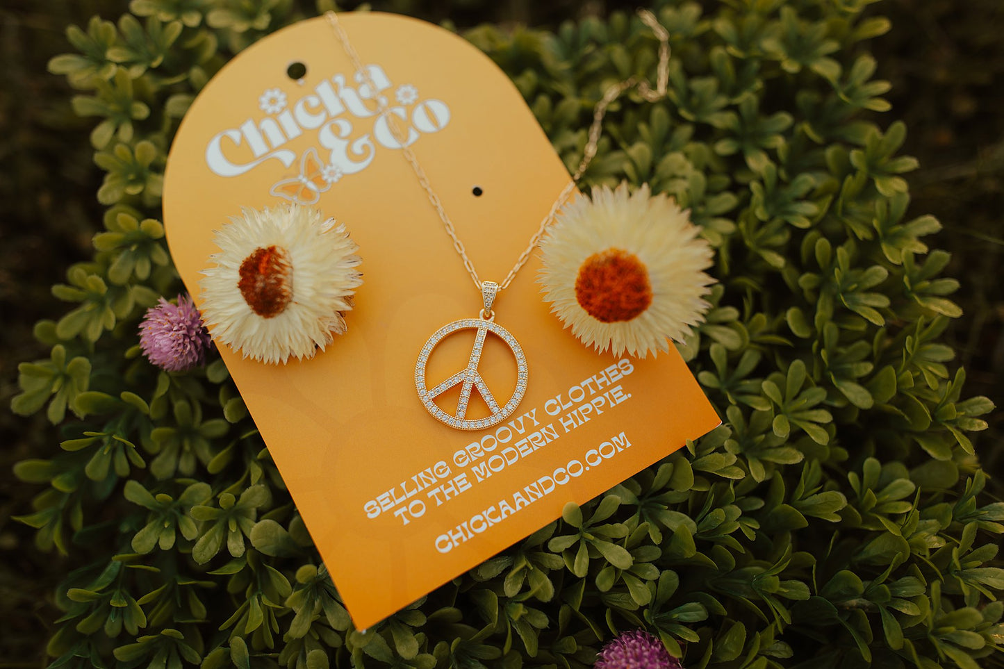 Peace Rhinestone Necklace