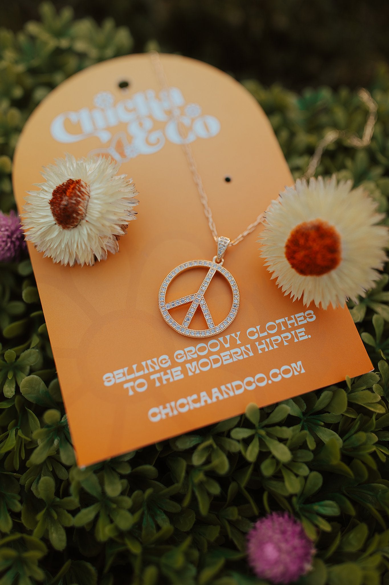 Peace Rhinestone Necklace