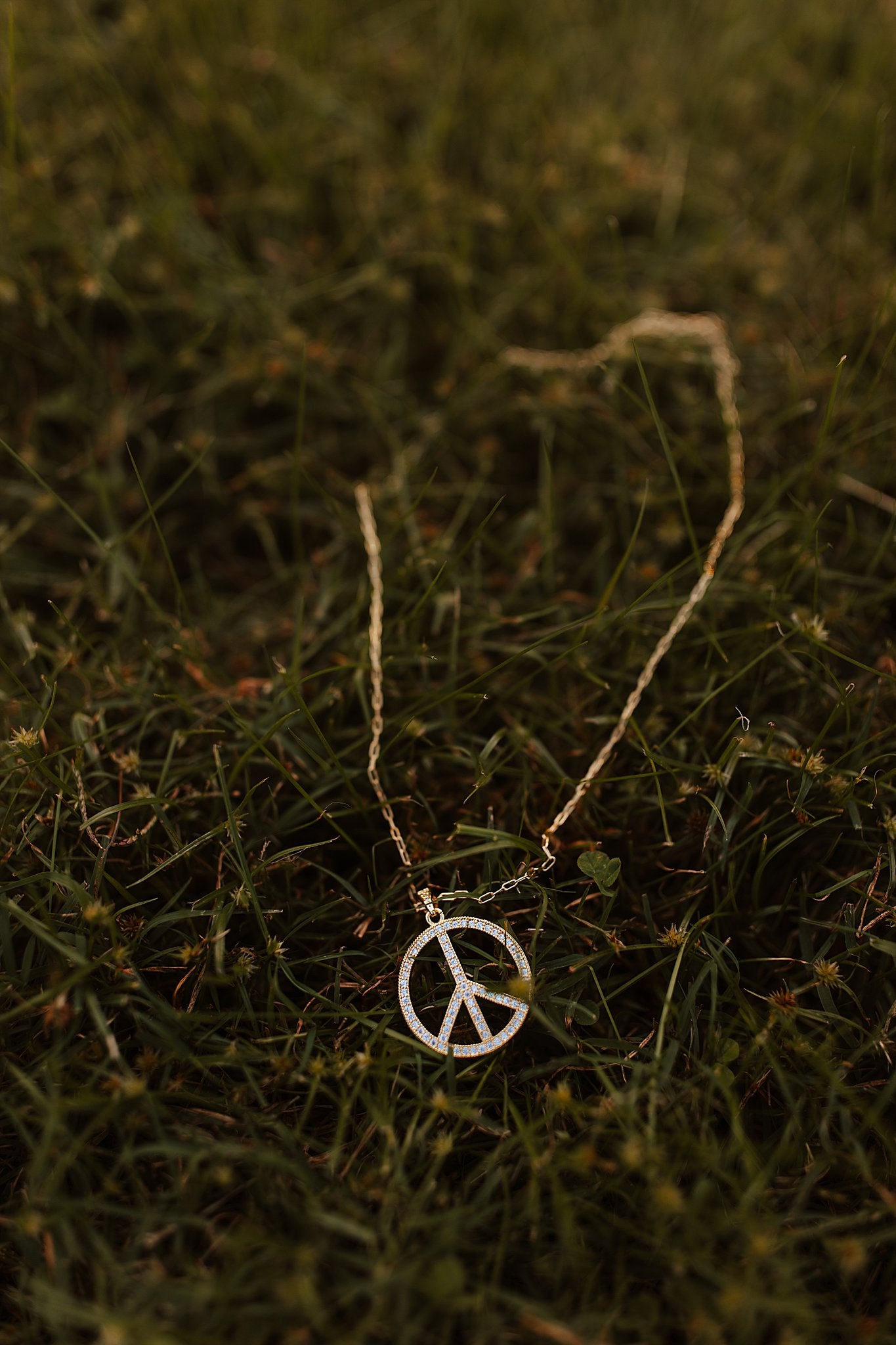 Peace Rhinestone Necklace