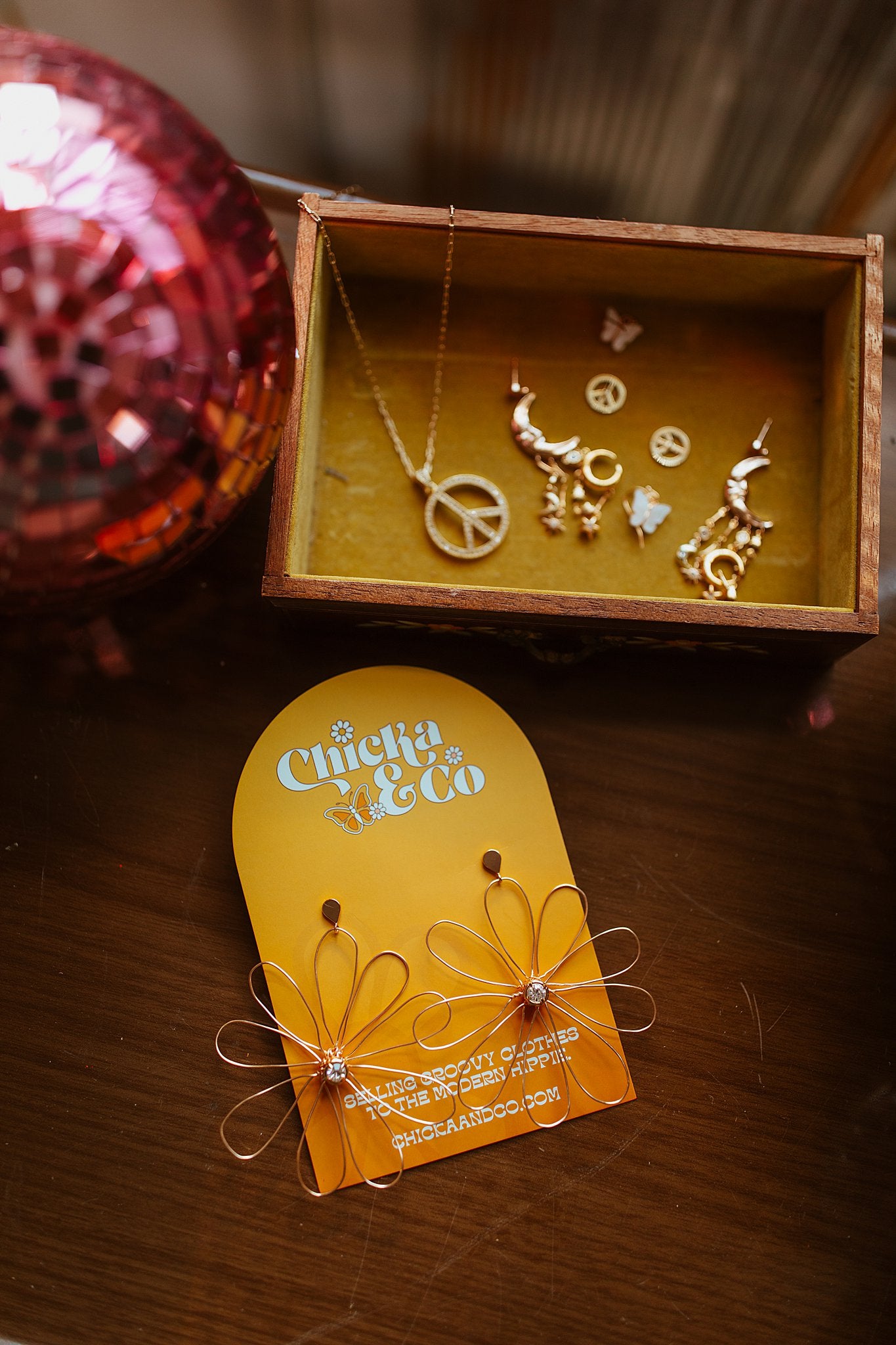 Large Gold Flower Earrings