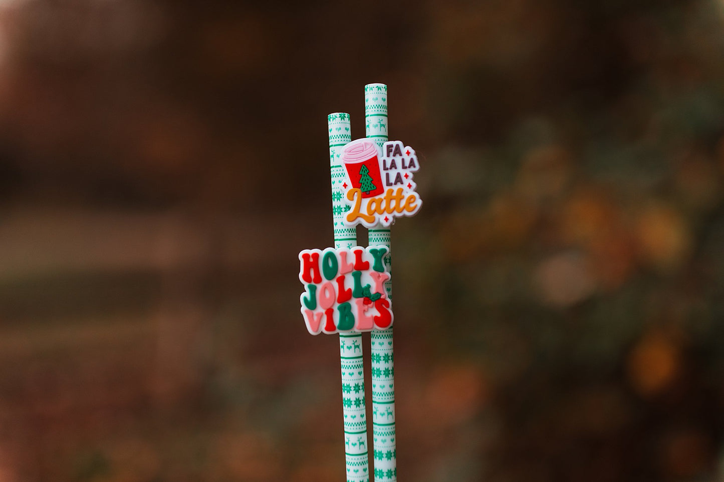 Holly Jolly Vibes Straw Charm