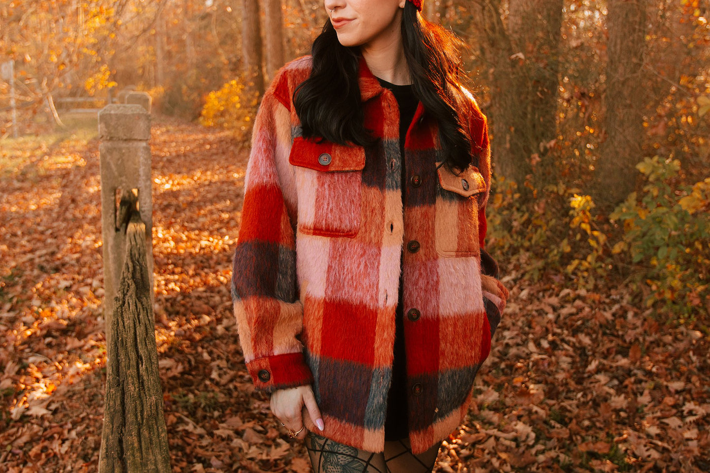 Fall Gingham Coat