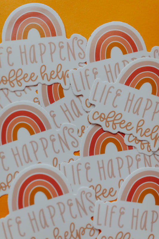 Life Happens Cafecito Helps Sticker