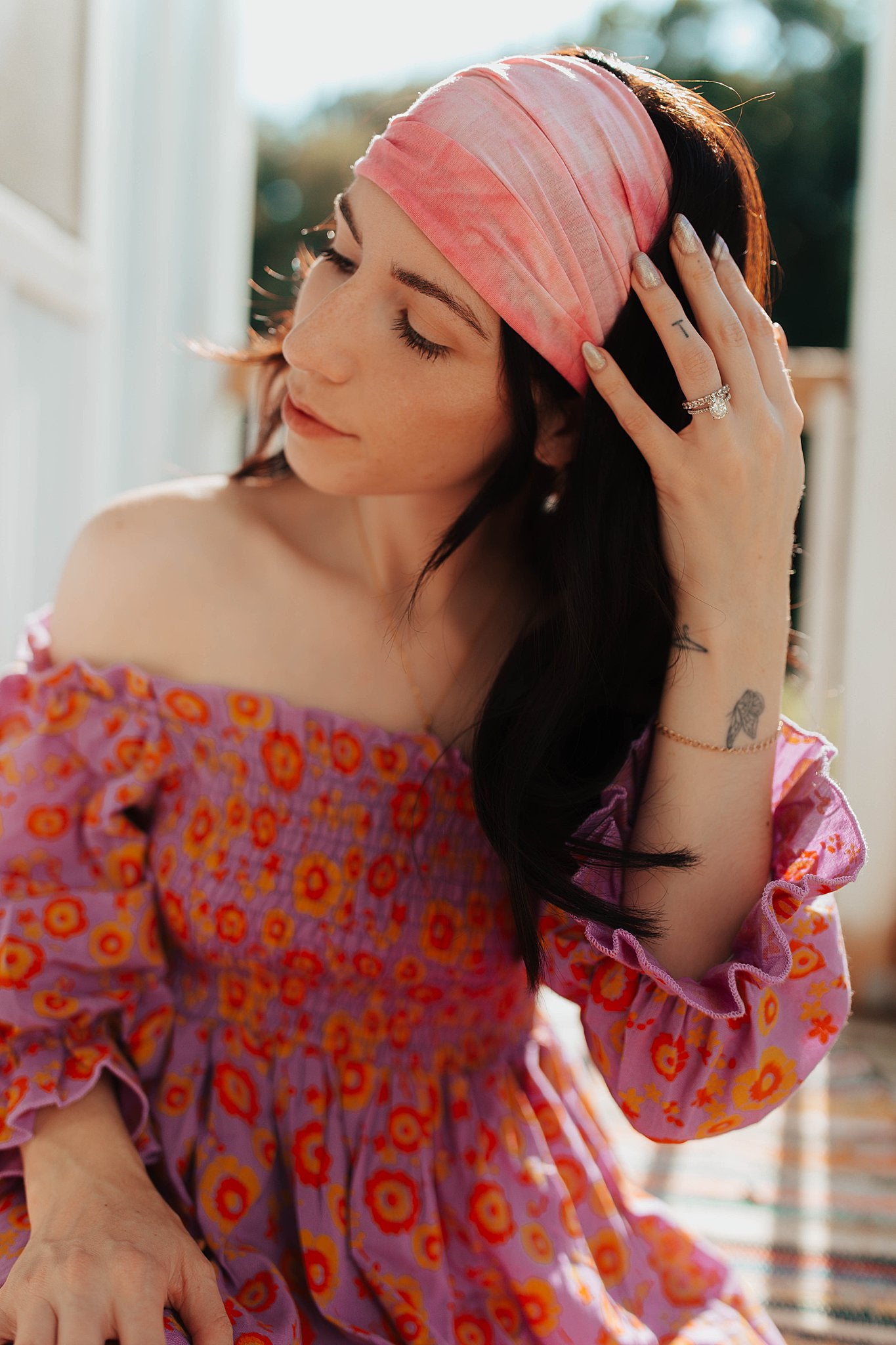 Wide Band Fuchsia Tie Dye