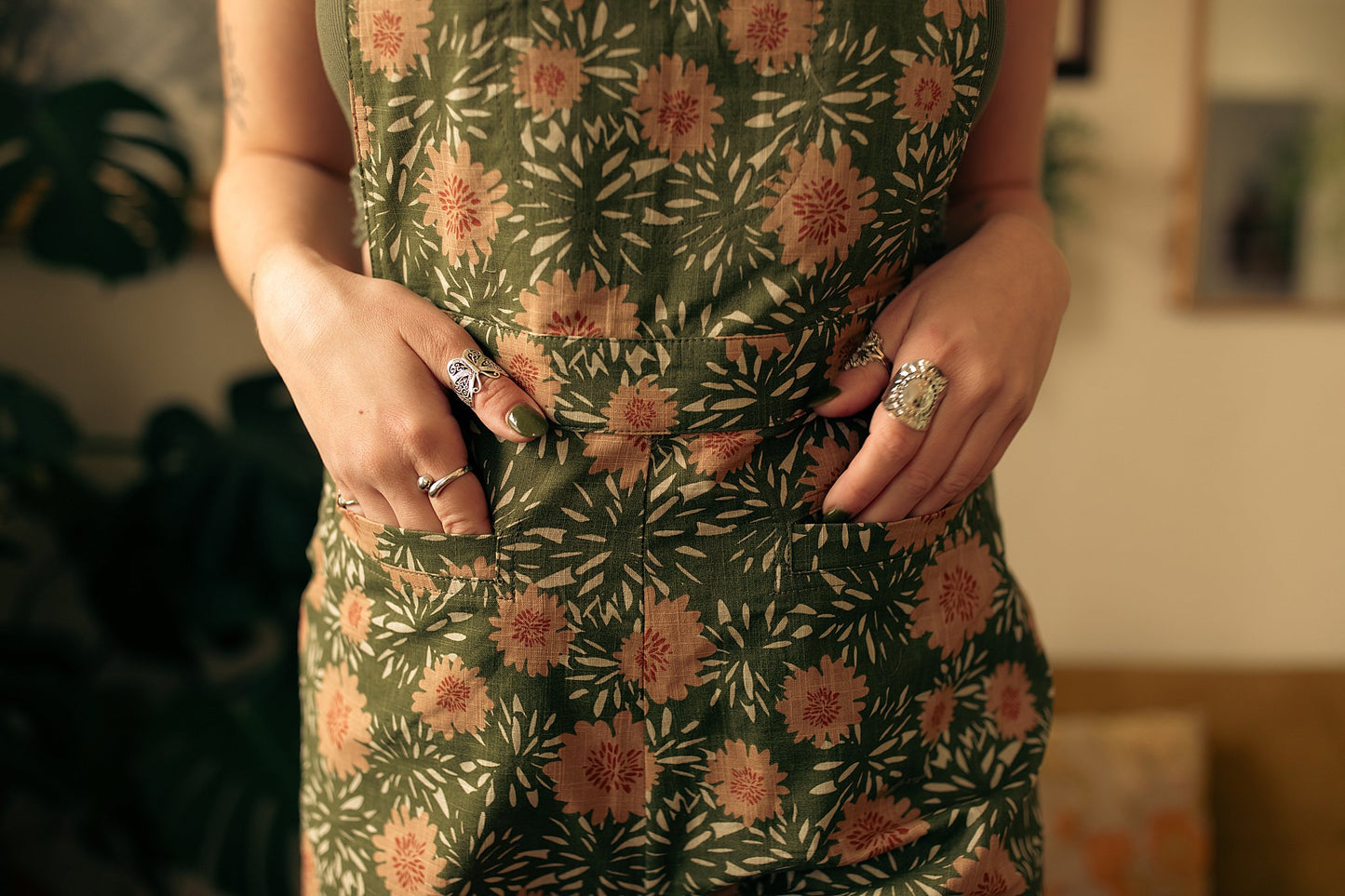 Vintage Flower Blossom Shortalls S-XL