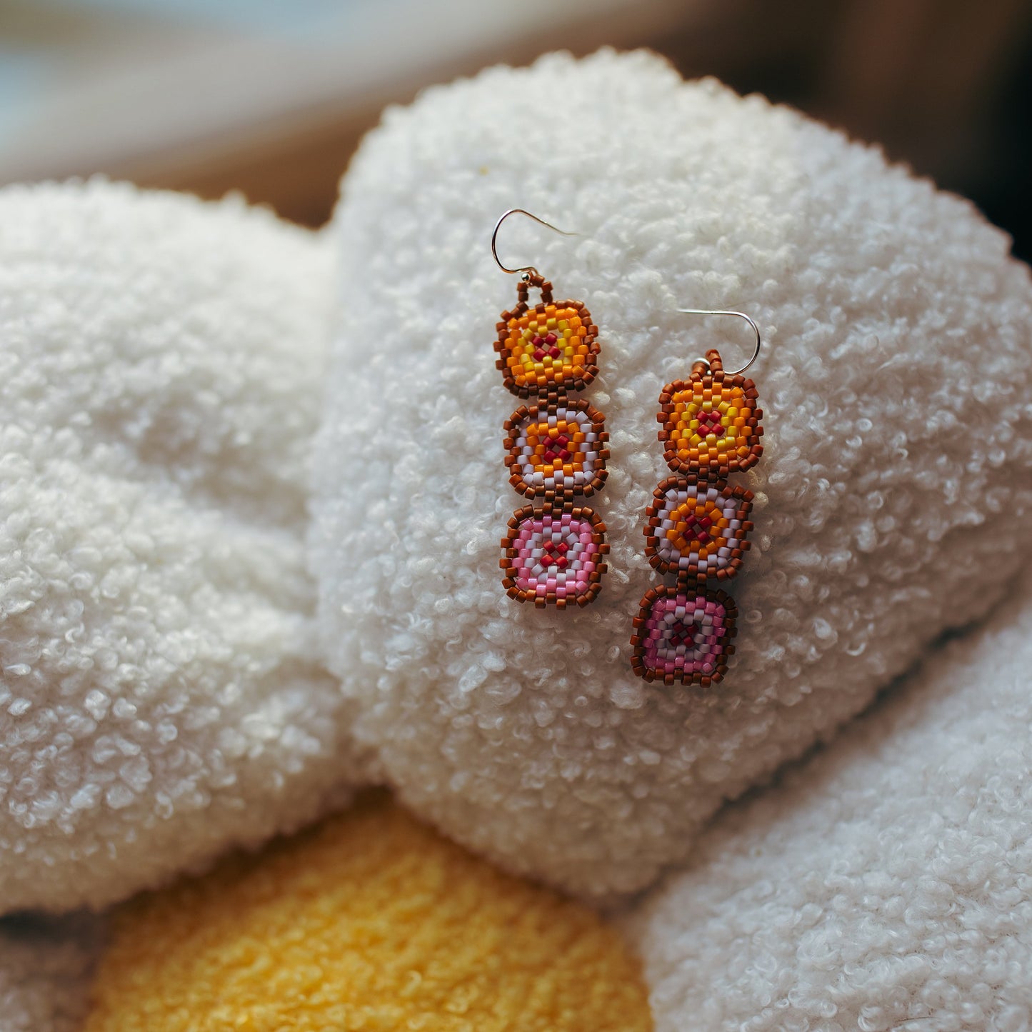Granny Square Bead Earrings