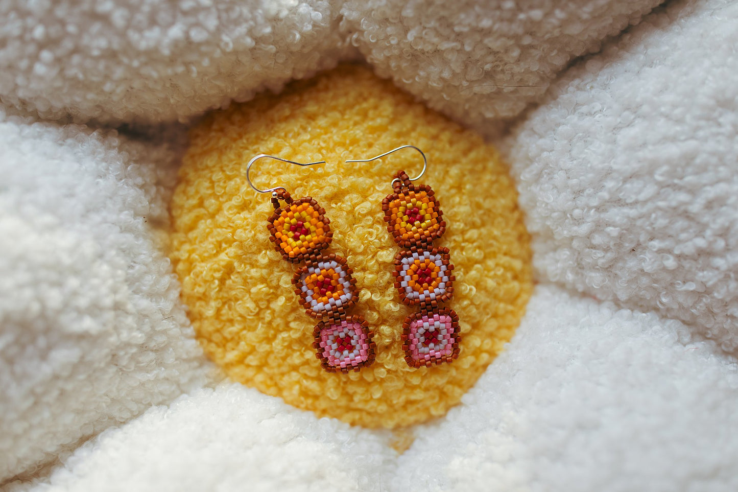 Granny Square Bead Earrings
