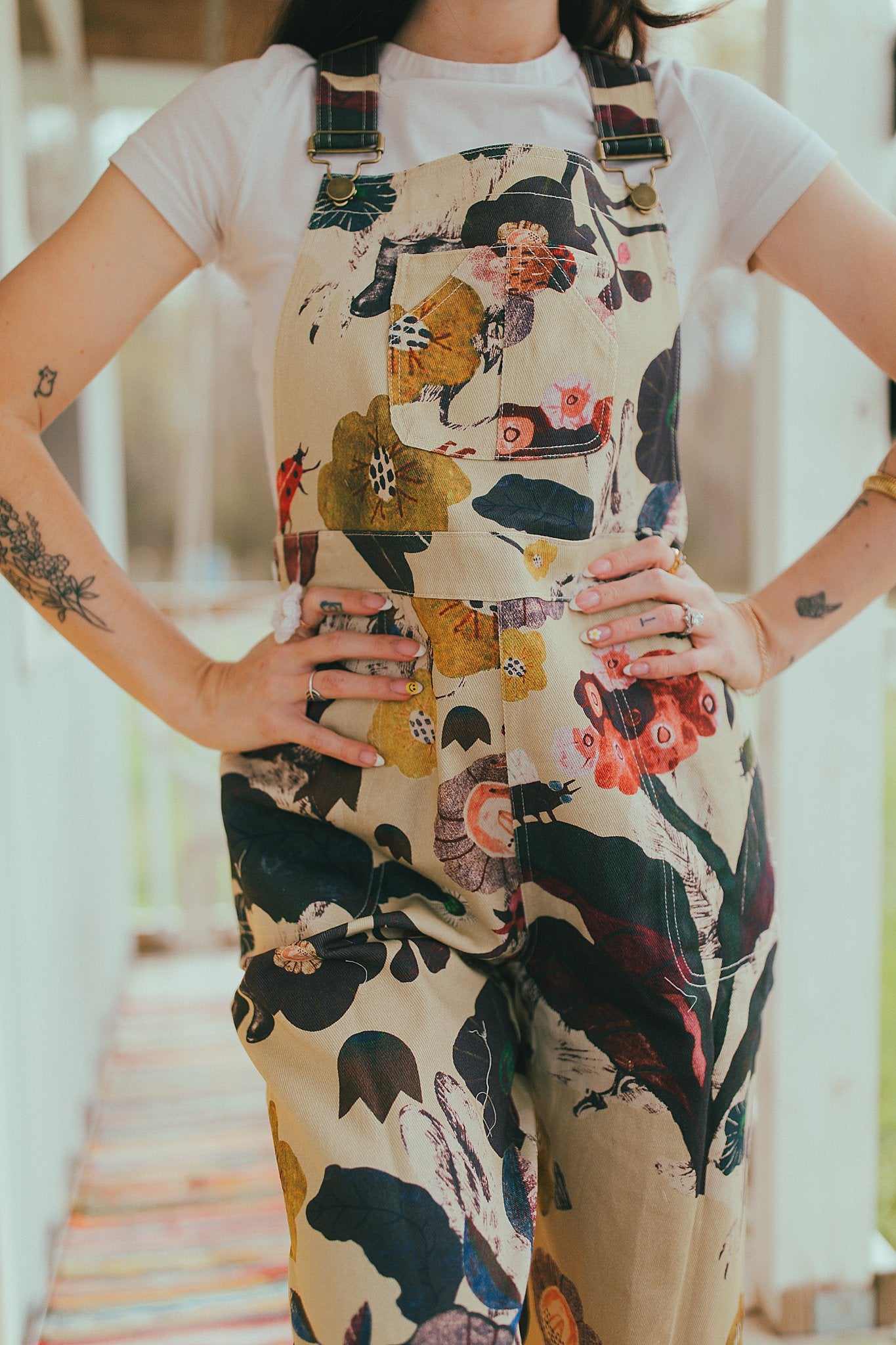 Floral Gardening Overalls S-XL