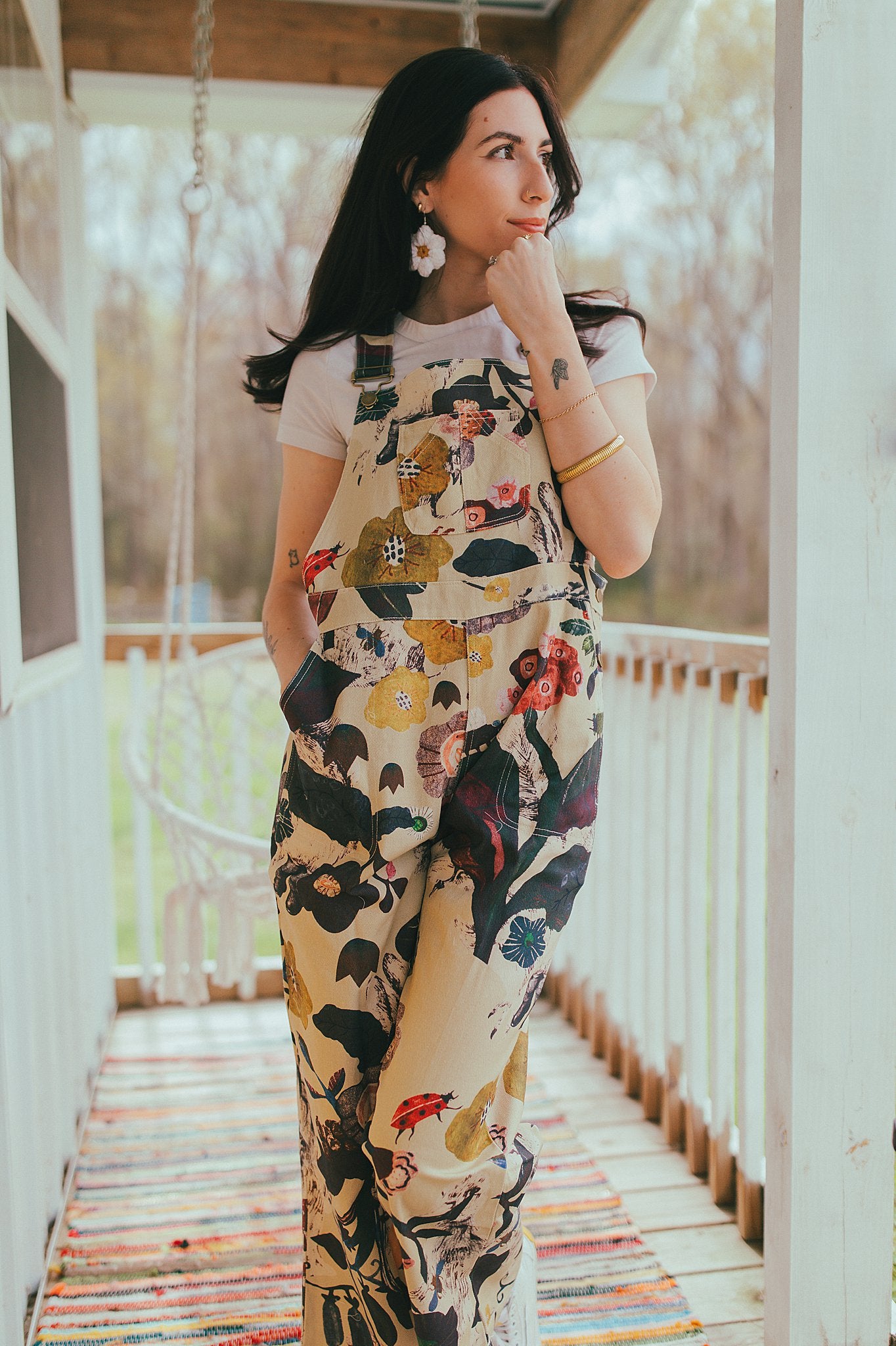 Floral Gardening Overalls S-XL