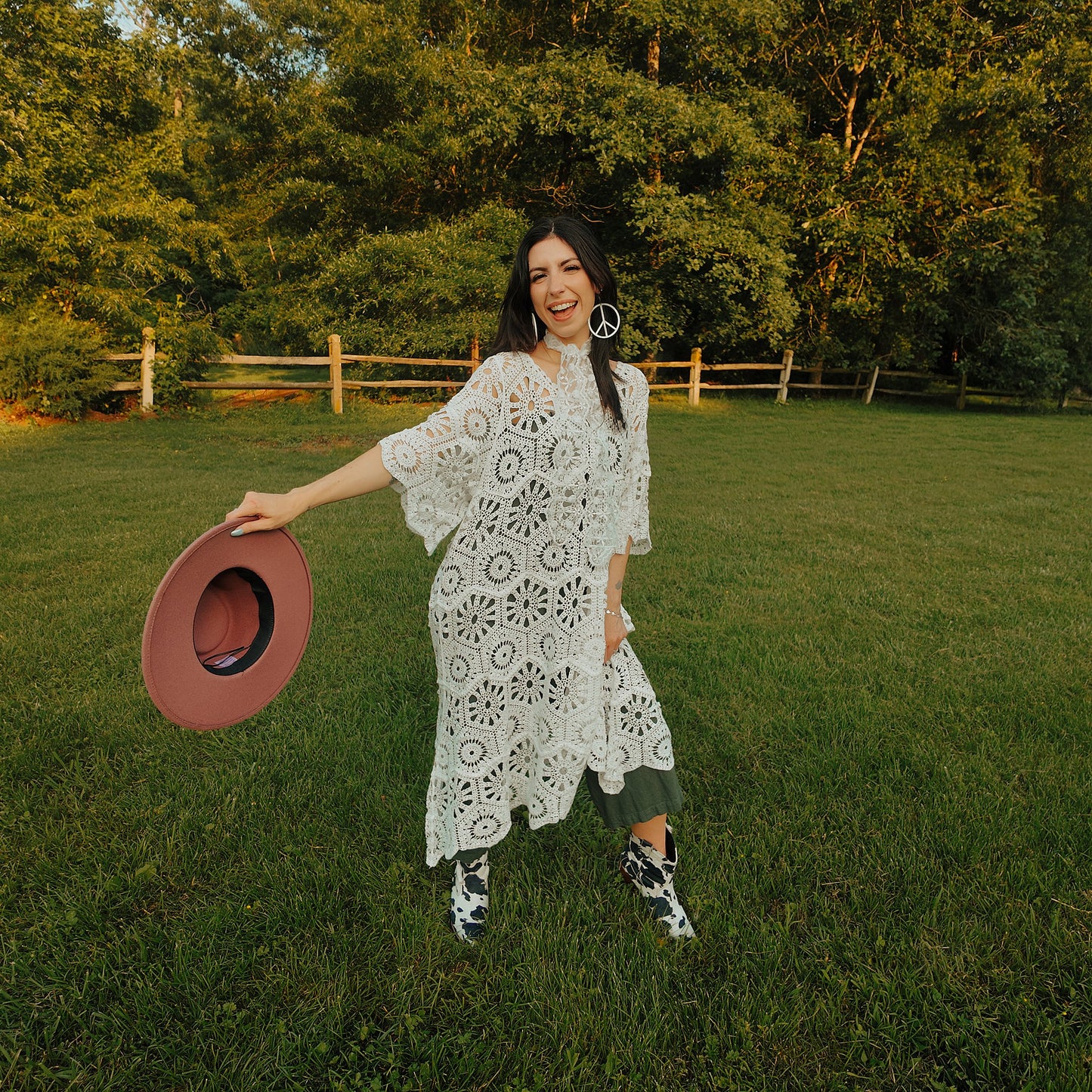Lace Boho Crochet Dress
