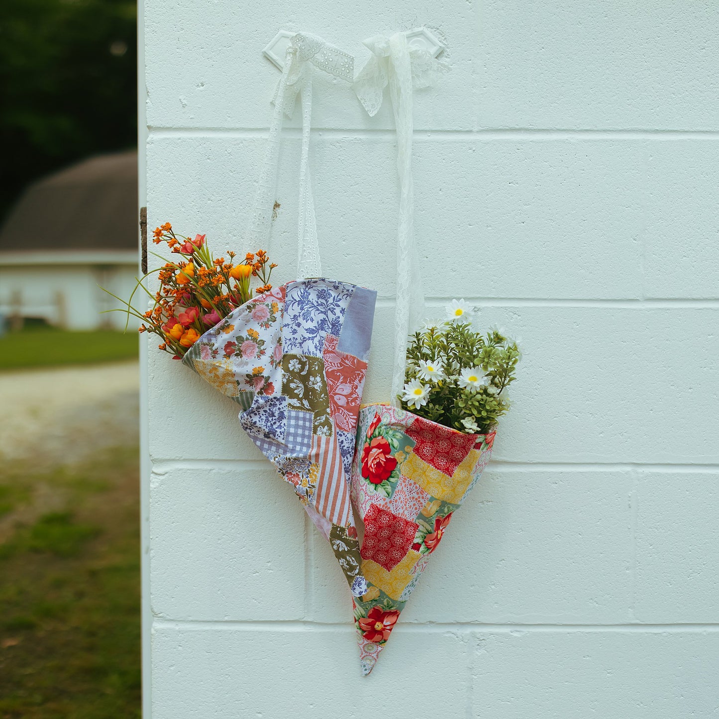 Handmade Market Bag | Blue Patchwork
