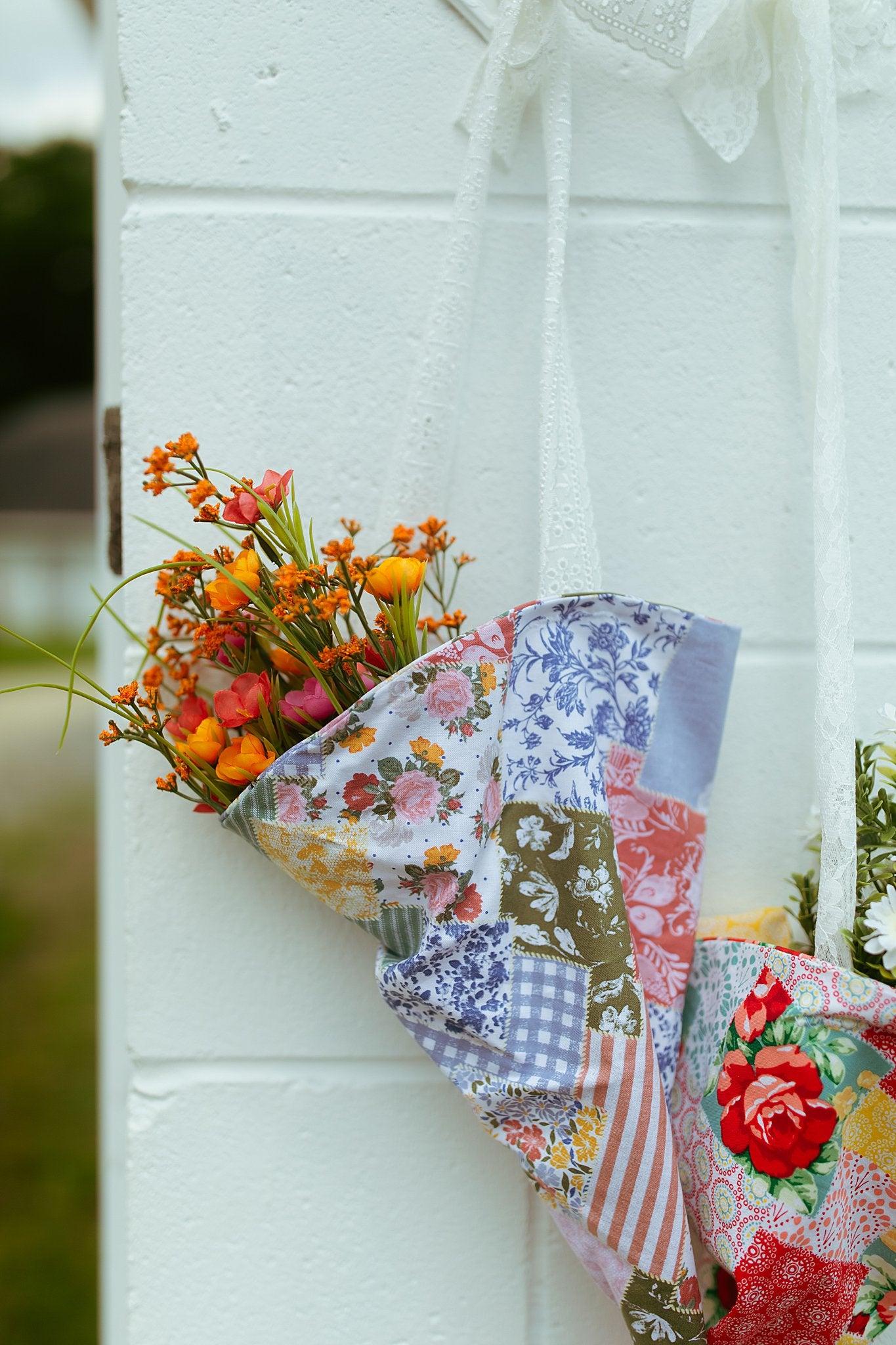 Handmade Market Bag | Blue Patchwork