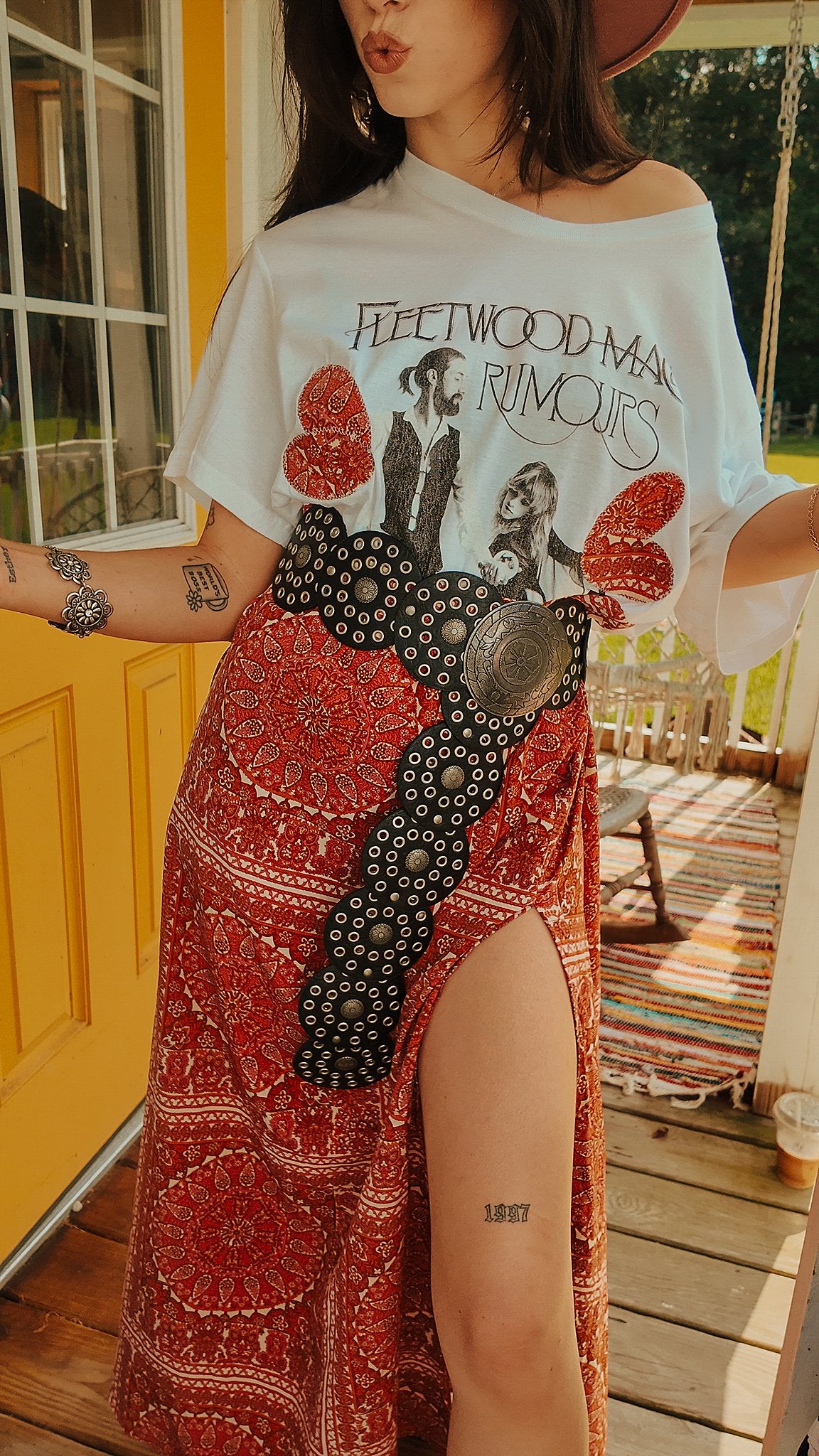 Western Boho Embellished Circle Belt