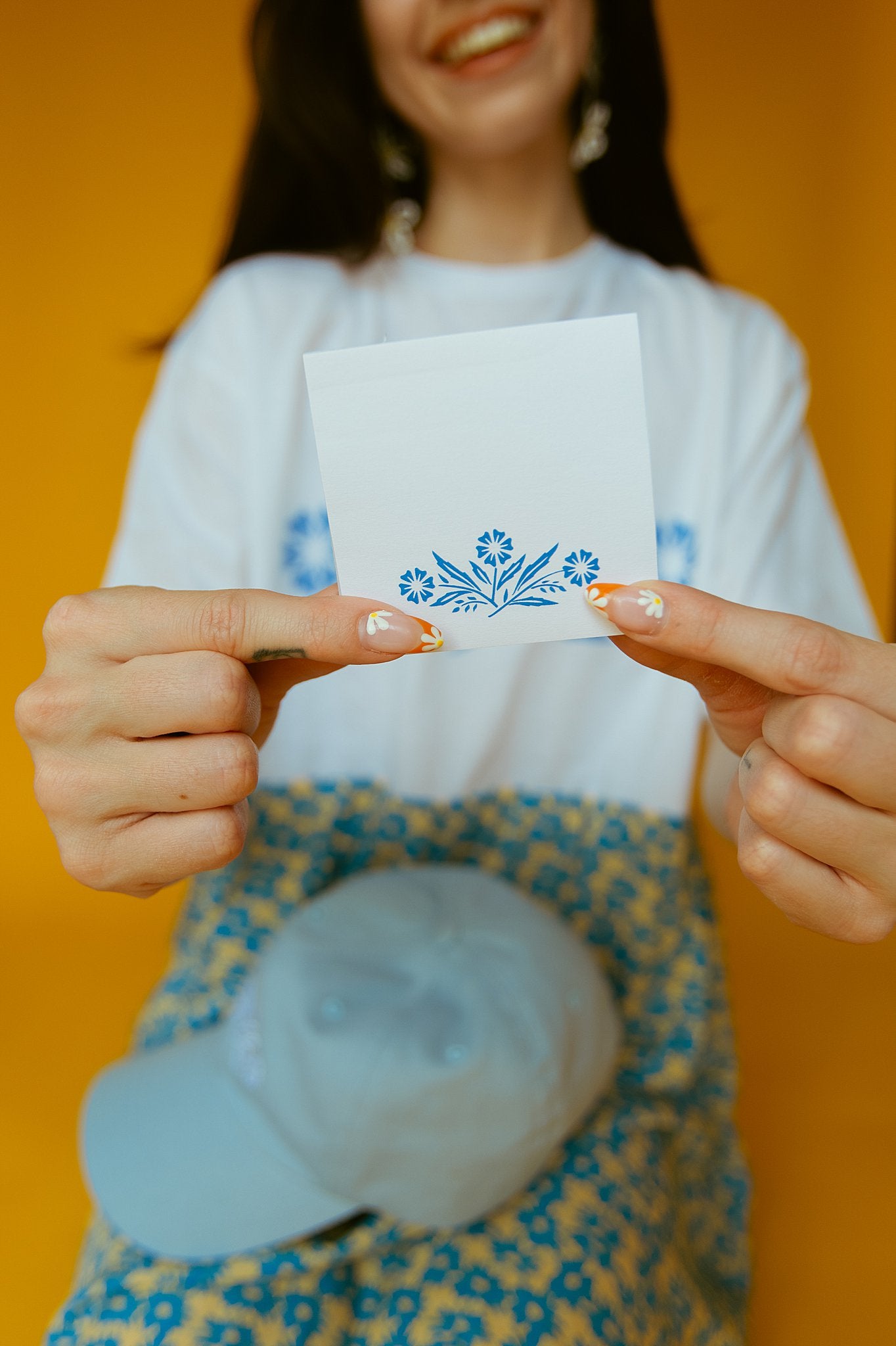 Blue Floral Sticky Notepad