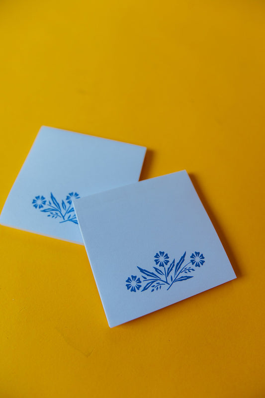 Blue Floral Sticky Notepad