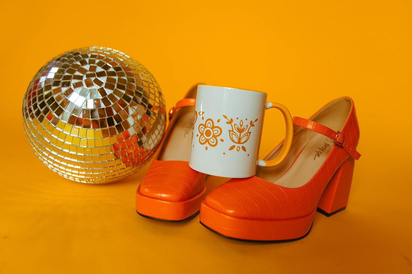 Yellow Retro Mug