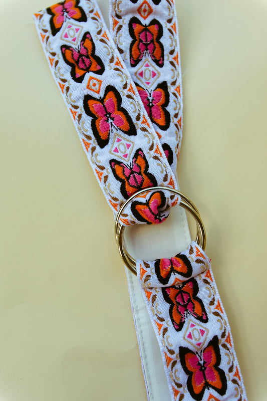 Embroidered Butterfly Belt