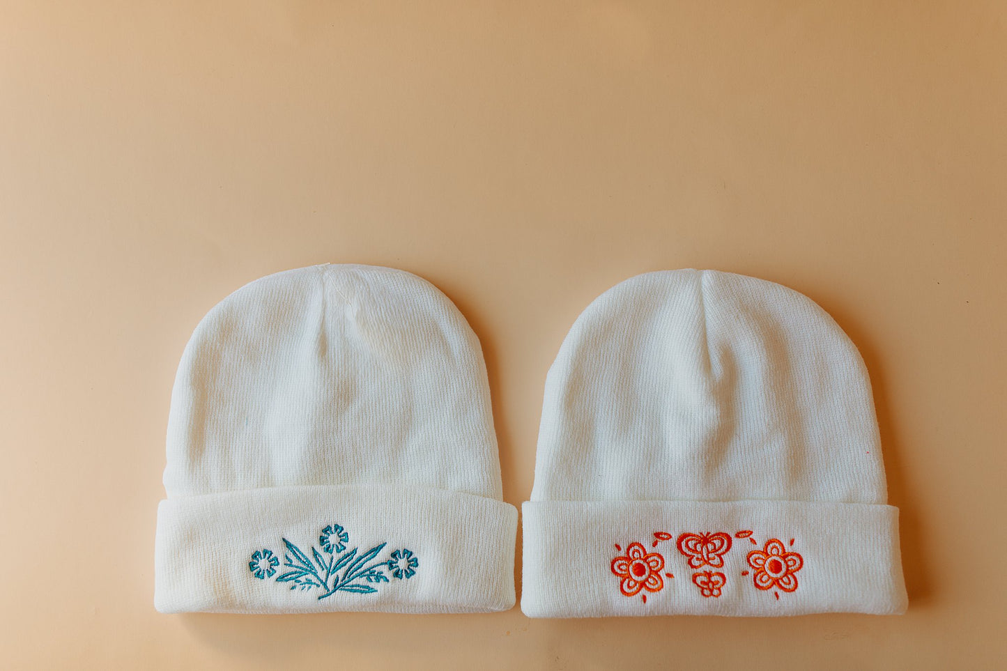 Retro Orange Butterfly Beanie