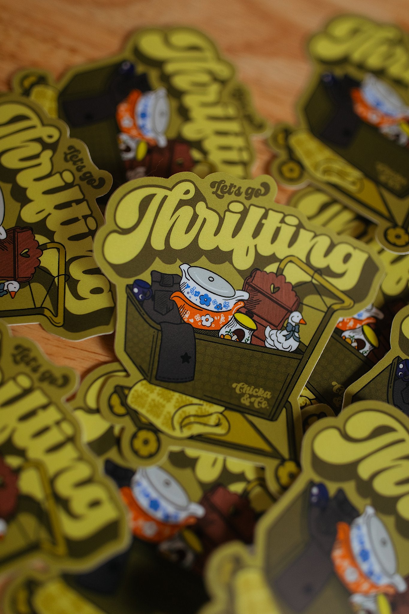 Let's Go Thrifting Vinyl Sticker