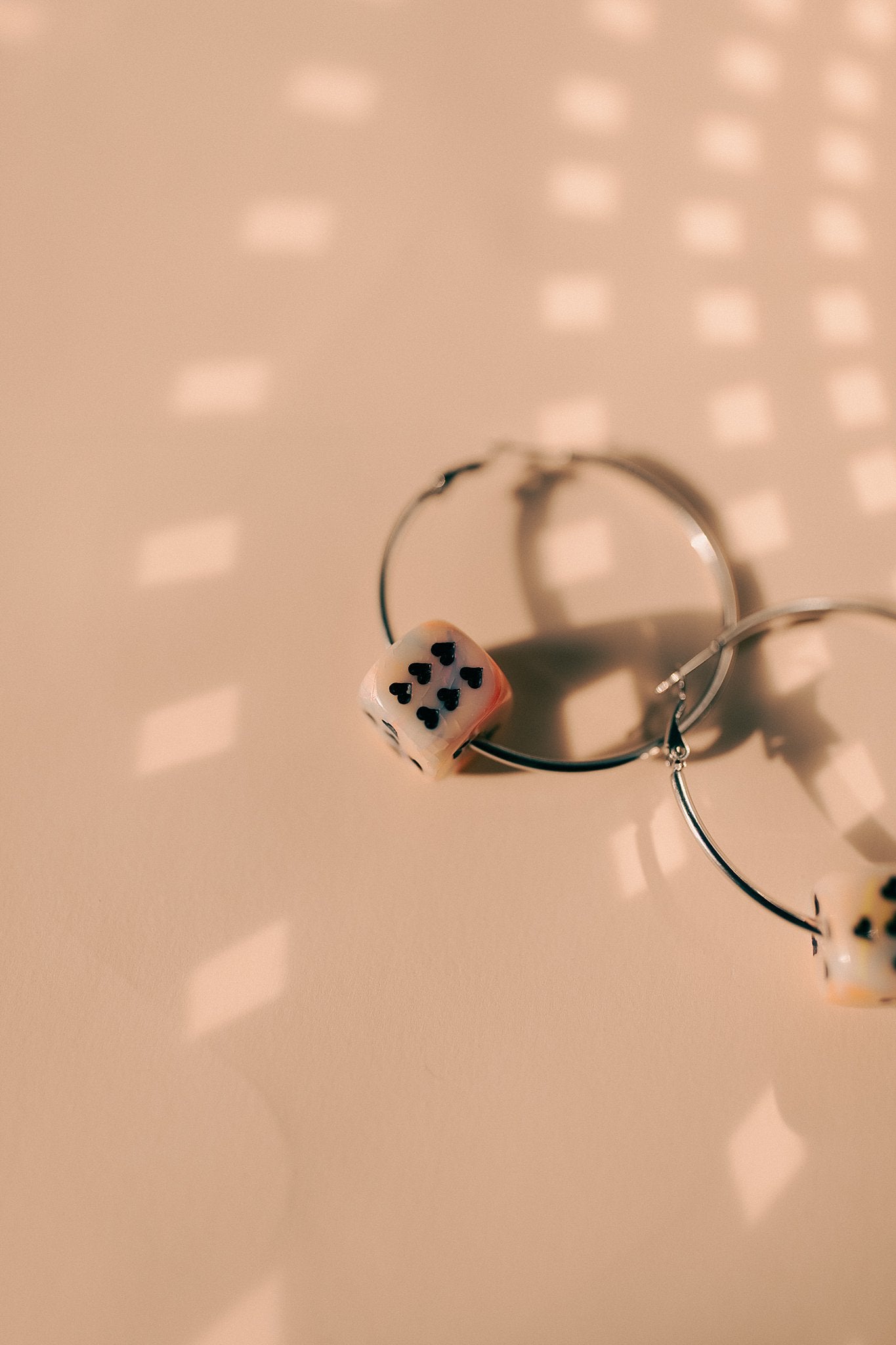 Love's A Gamble Dice Hoops Earrings