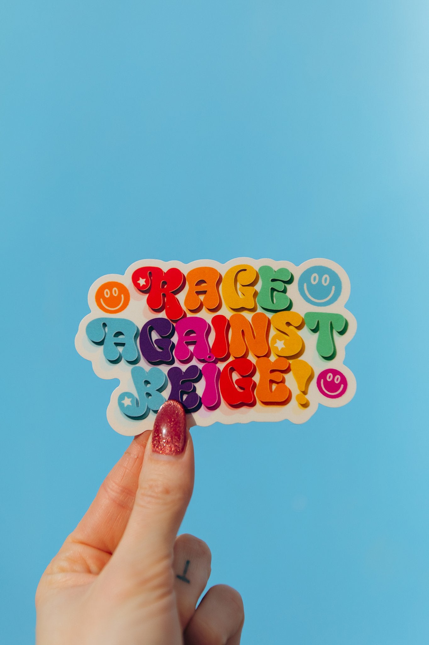 Rage Against Beige Vinyl Sticker