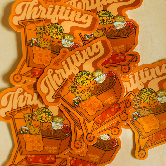 1970's Let's Go Thrifting Vinyl Sticker