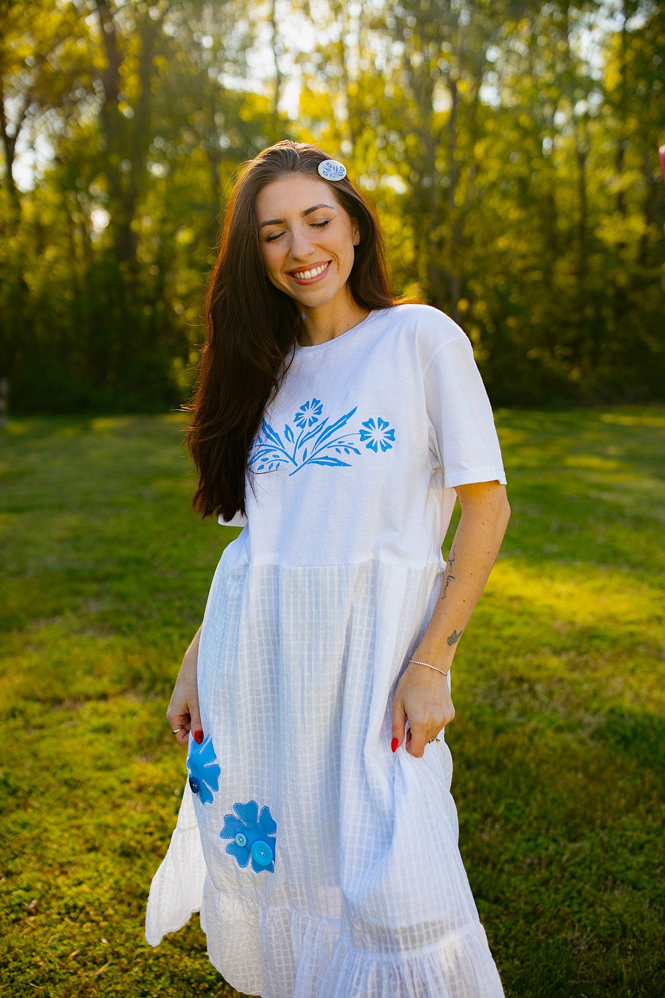 Cornflower Retro Floral Hair Clip