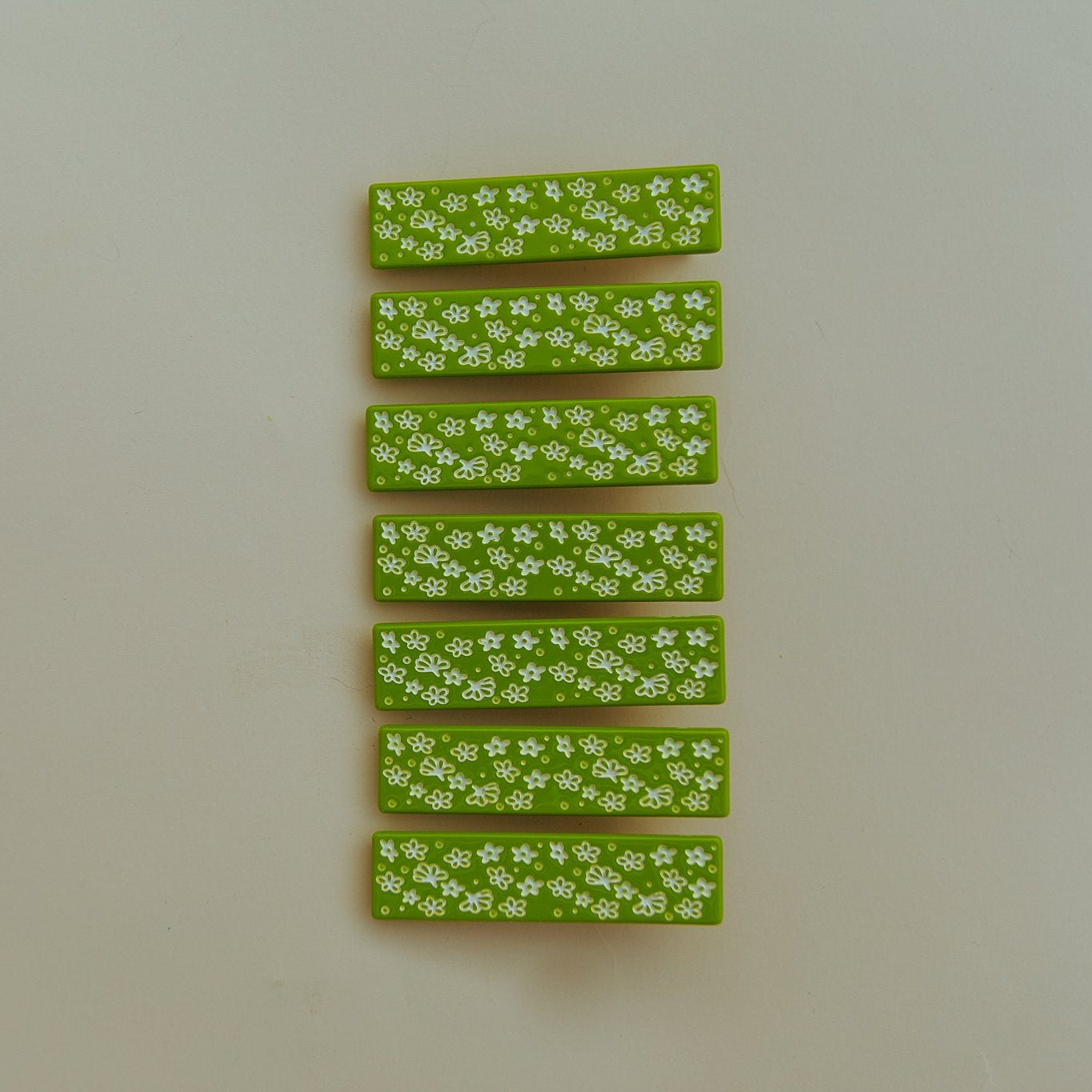 Green Retro Floral Hair Clip Set