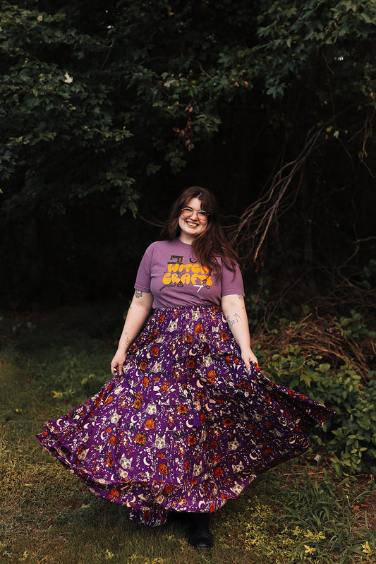 Celestial Cat Skirt Purple