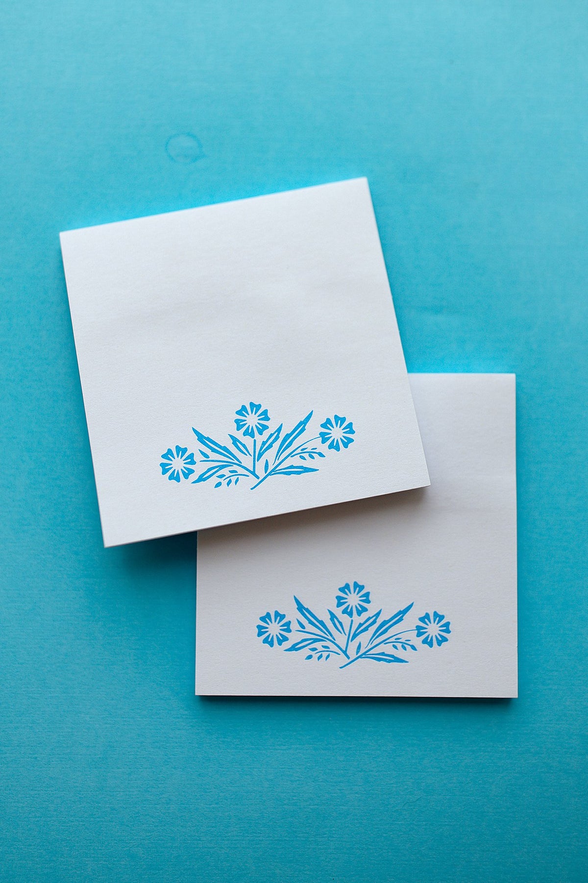 Blue Floral Sticky Notepad