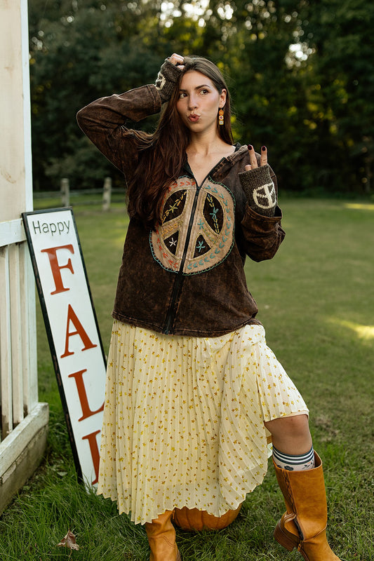 Peace Sign Patch Jacket