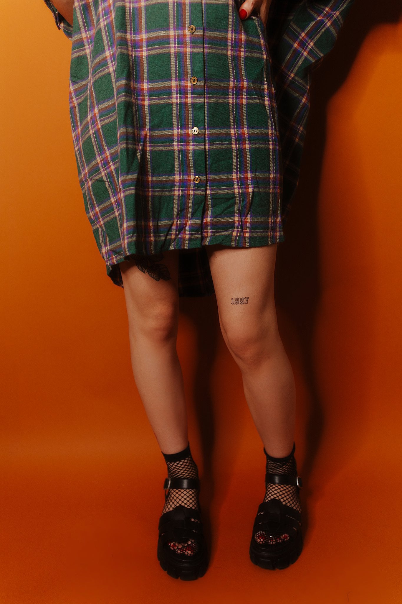 Rad Plaid Dress Green S-2XL