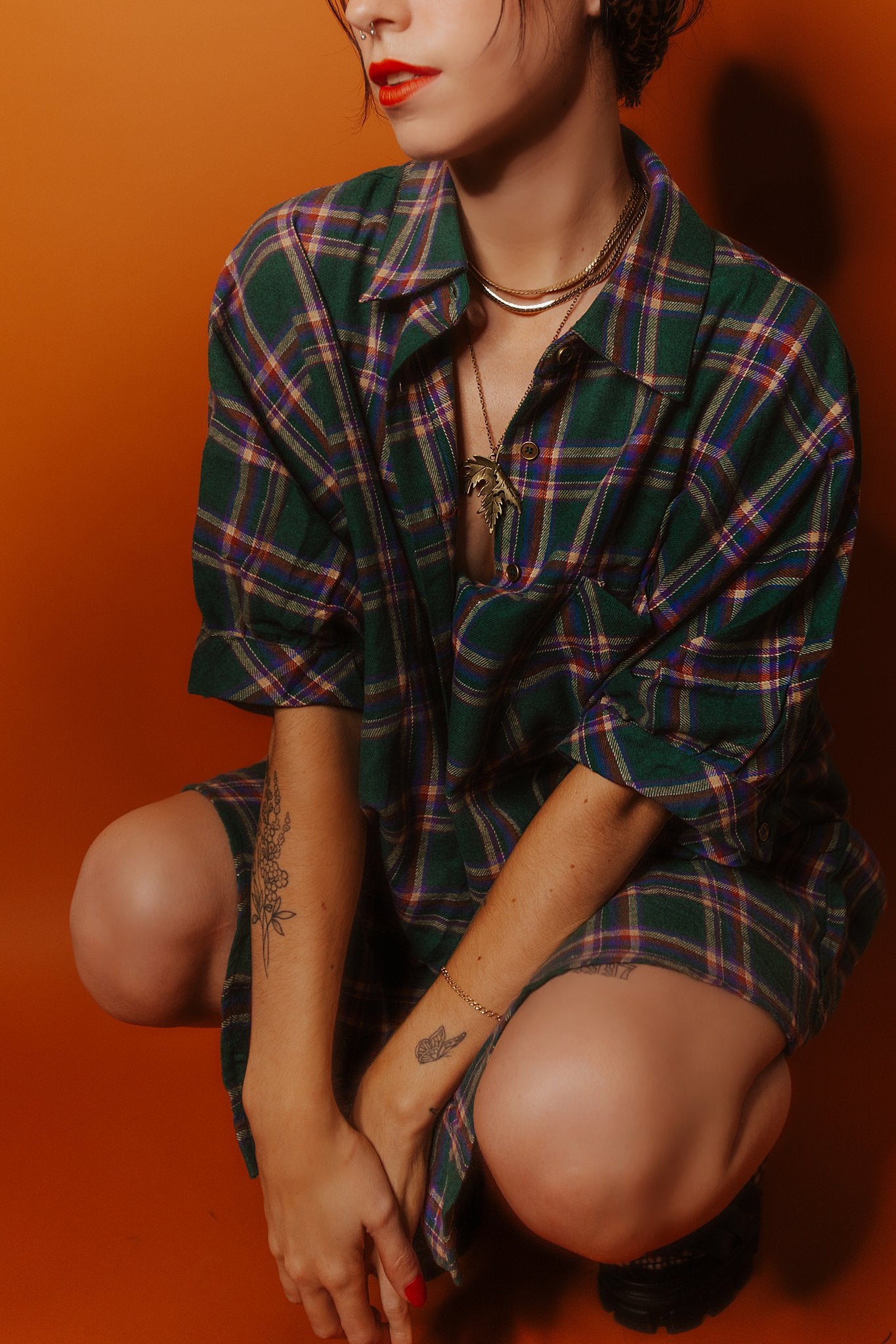 Rad Plaid Dress Green S-2XL