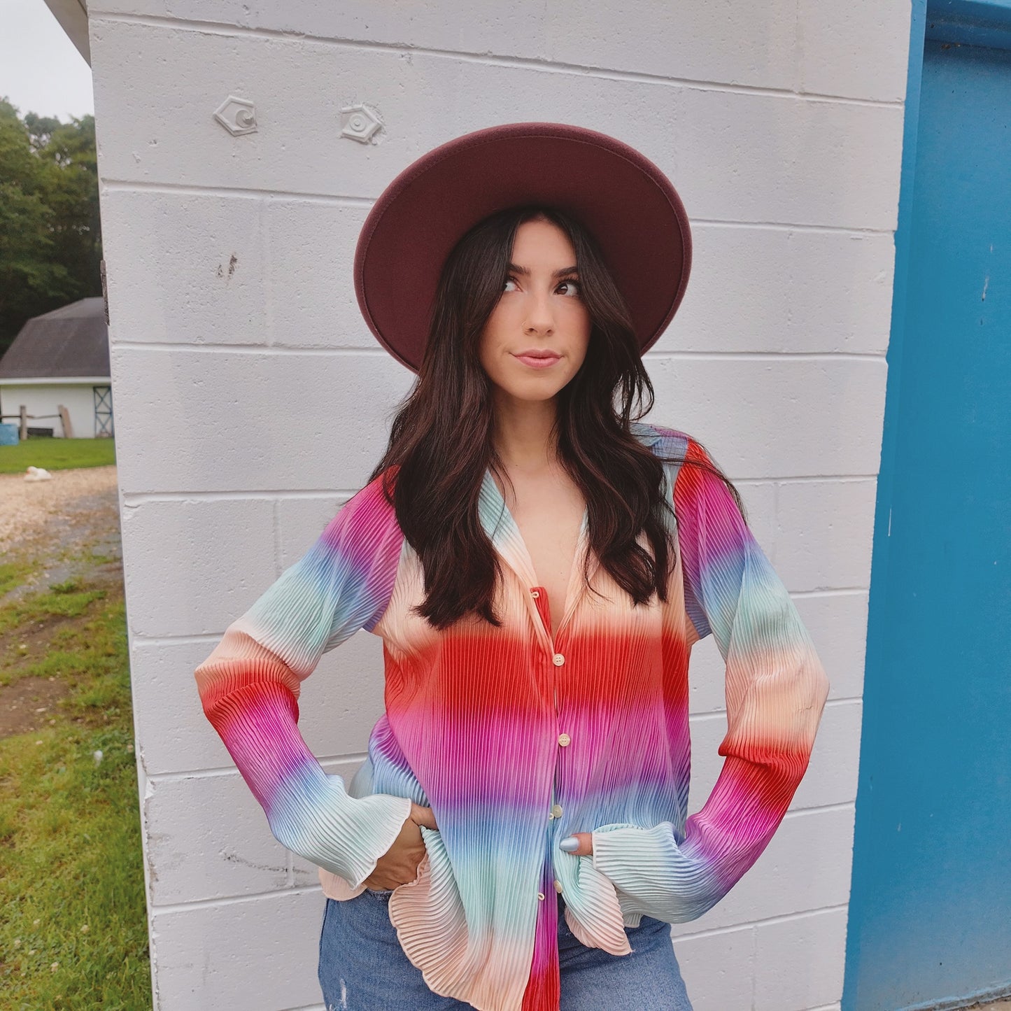 Sunset Ombré Flowy Top