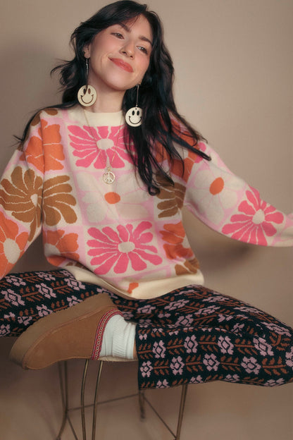 Groovy Floral Sweater S-XL