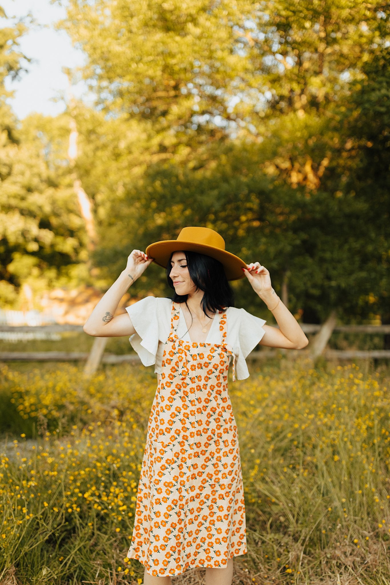 Floral cheap overall dress