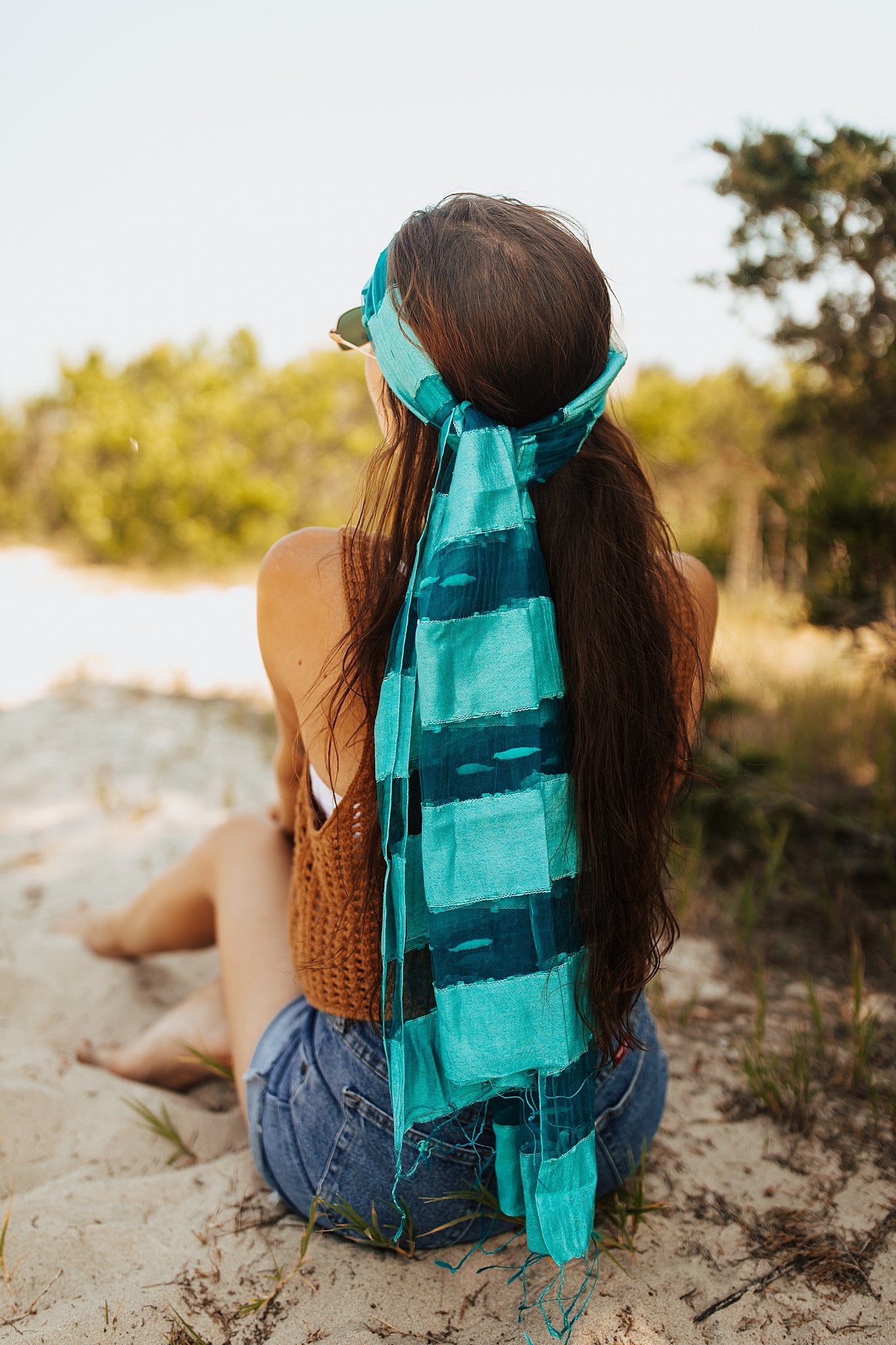 Handwoven Teal Scarf